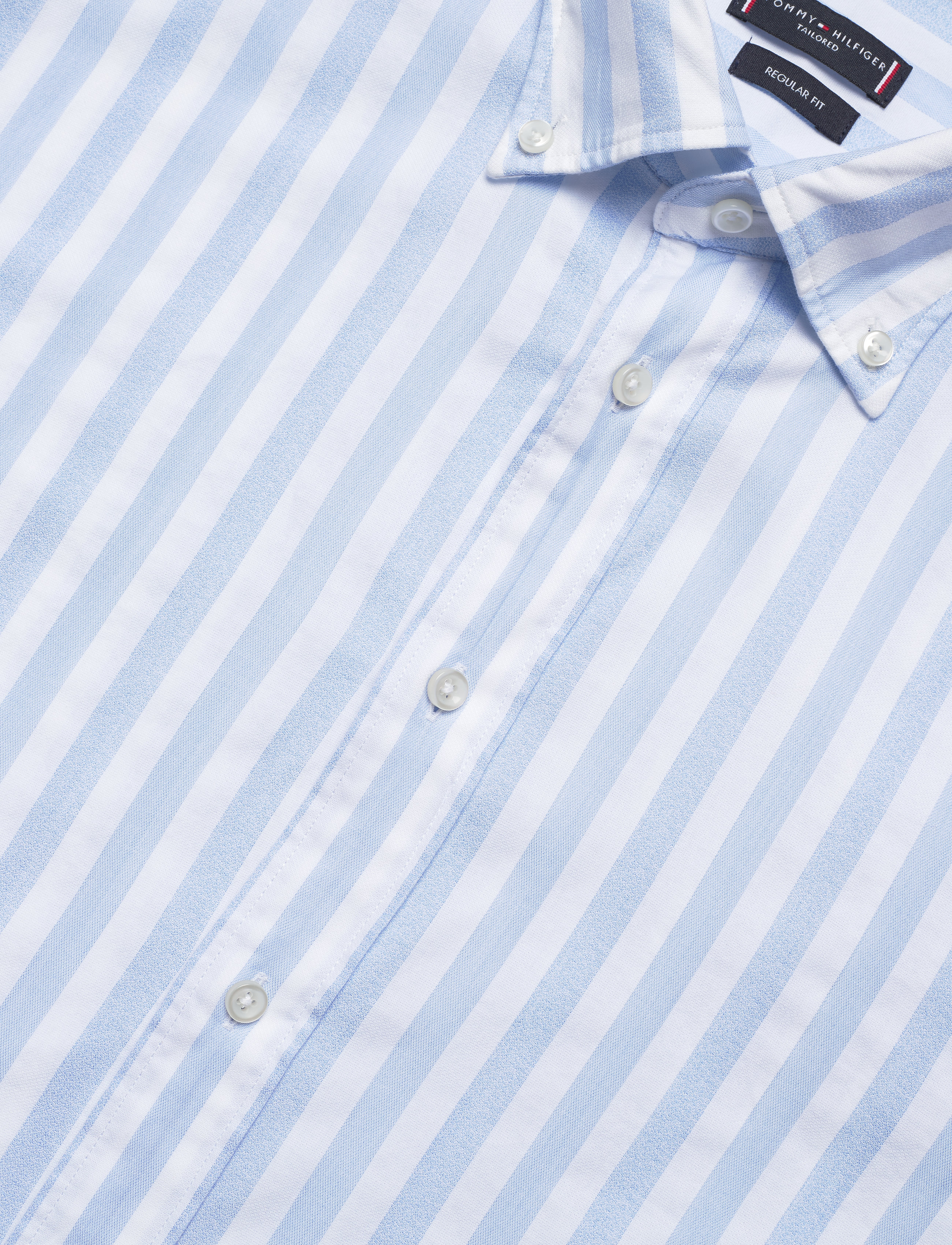 Tommy Hilfiger Tailored - WASHED STRIPE BUTTON - lightblue/white - 3