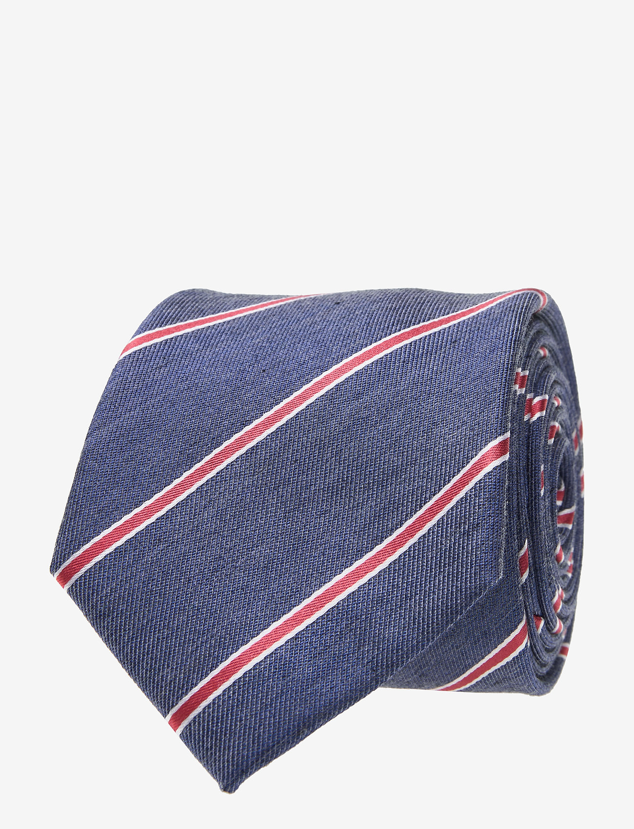 Tommy Hilfiger Tailored - SILK VISCOSE STRIPE 7CM TIE - navy/red - 0