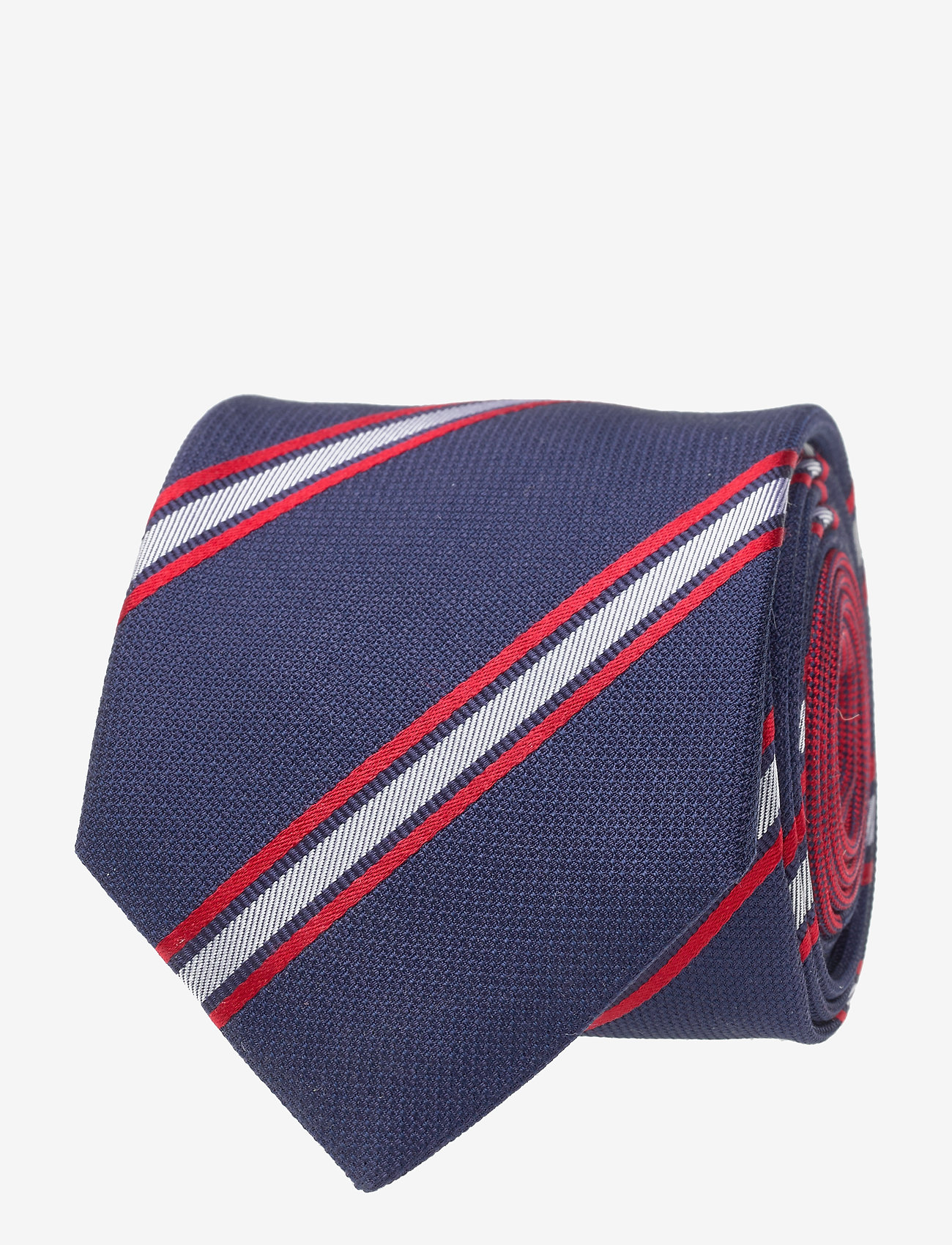 Tommy Hilfiger Tailored - SILK STRIPE 7CM TIE - navy/grey/red - 0