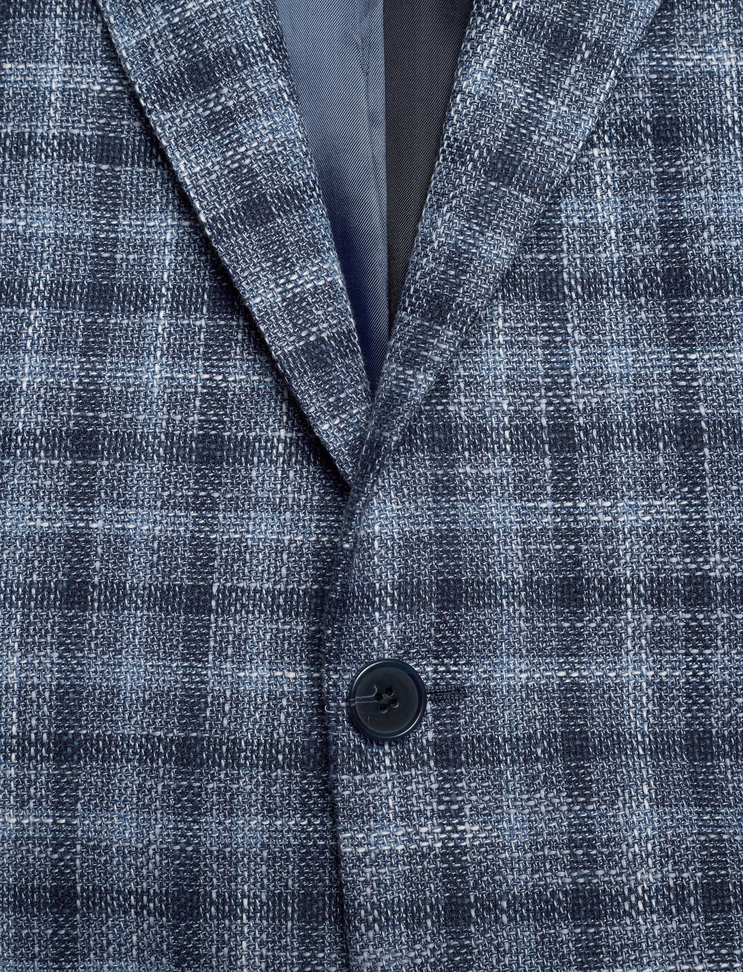 Tommy Hilfiger Tailored - COTTON BLEND SLIM FIT CHECK BLZ - navy/iriscope/white - 3