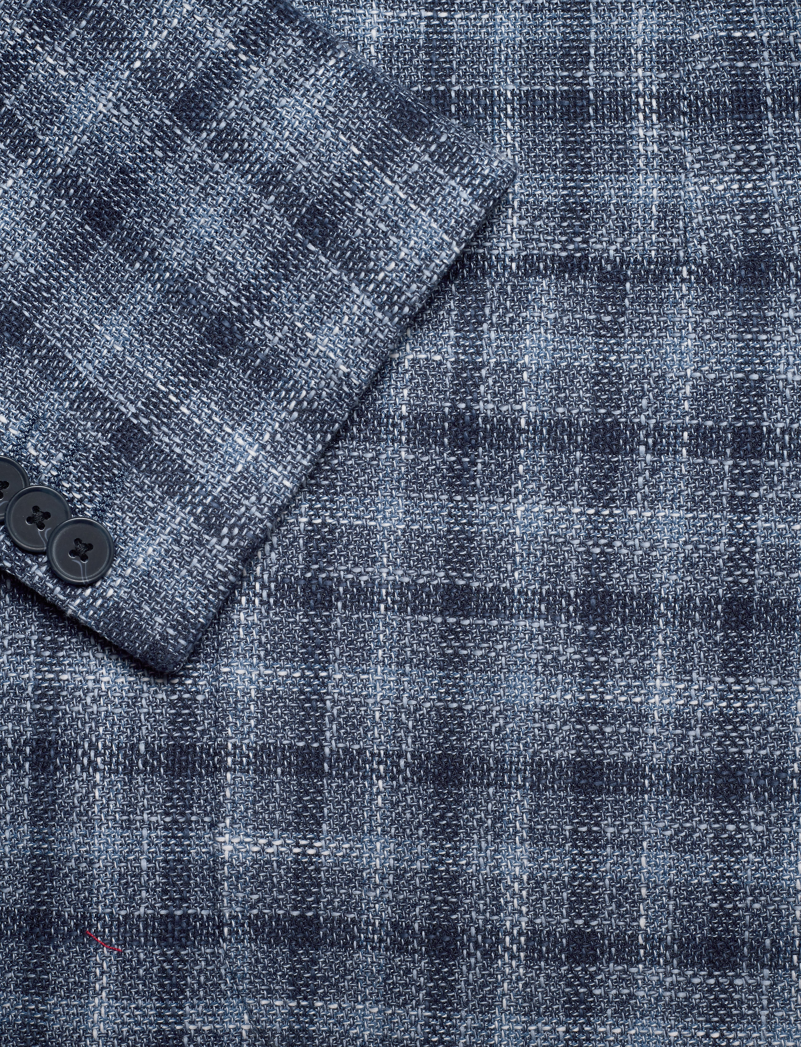 Tommy Hilfiger Tailored - COTTON BLEND SLIM FIT CHECK BLZ - navy/iriscope/white - 4