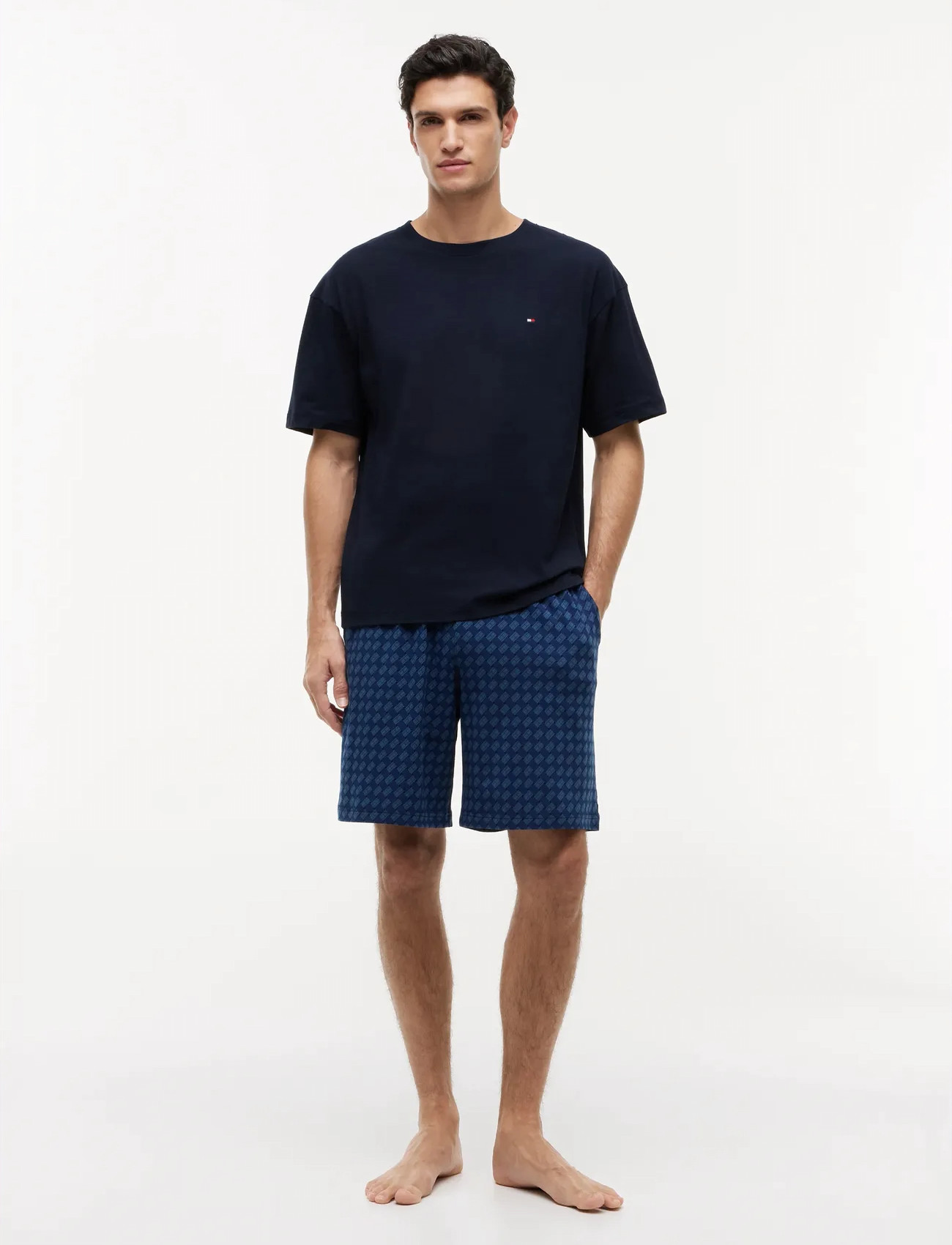 Tommy Hilfiger Ss Jersey Pj Set Print - Navy - S 1