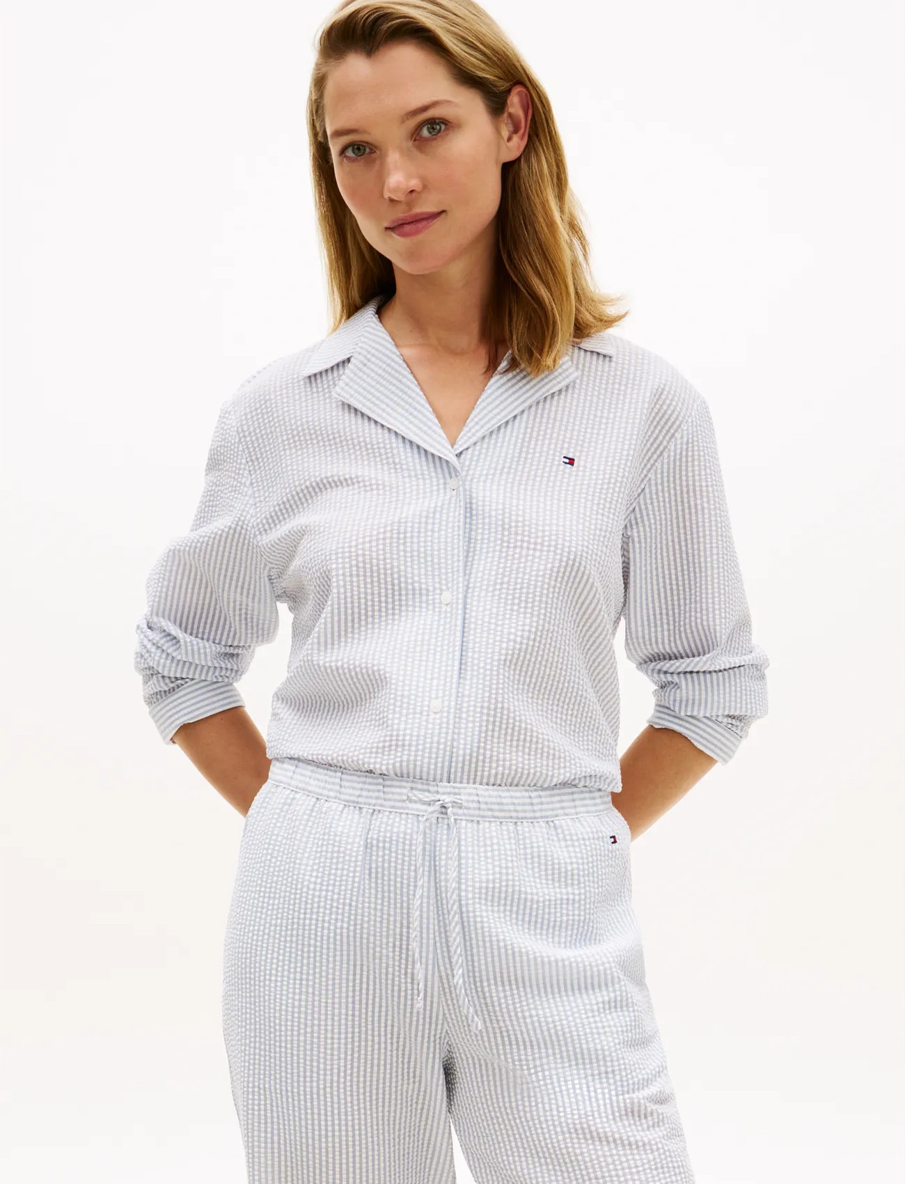 Tommy Hilfiger Ls Seersucker Shirt - White - S