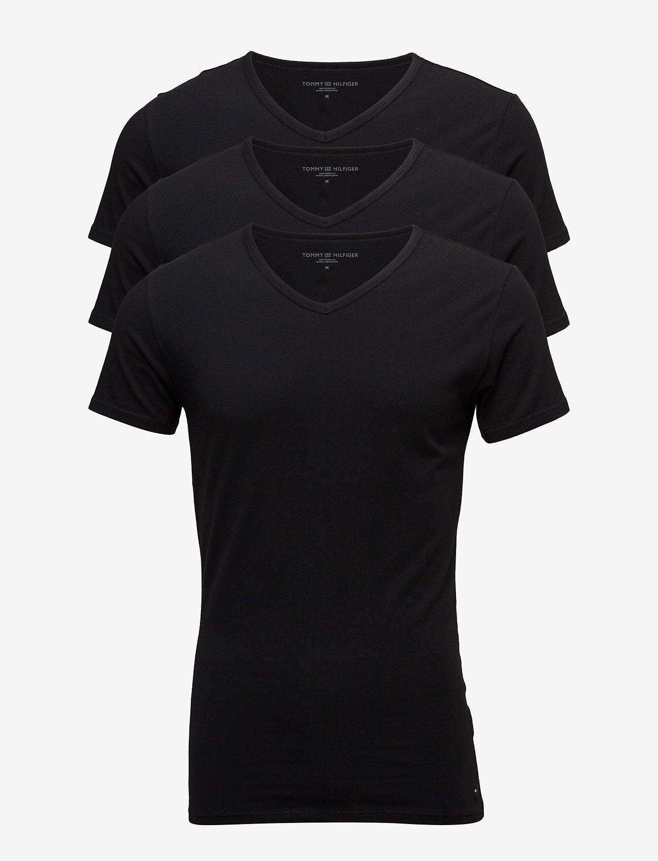 Tommy Hilfiger - STRETCH VN TEE SS 3PACK - multipack t-shirts - black - 0