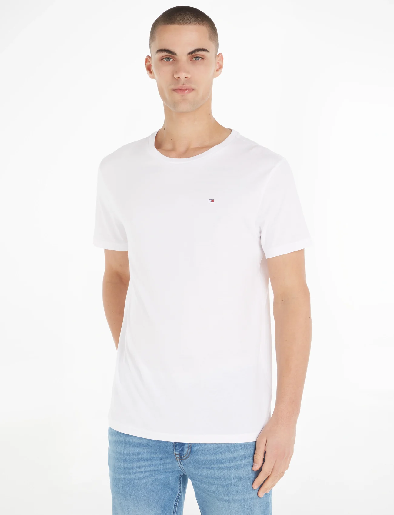 Tommy Hilfiger - CN TEE SS - kortermede t-skjorter - white - 0