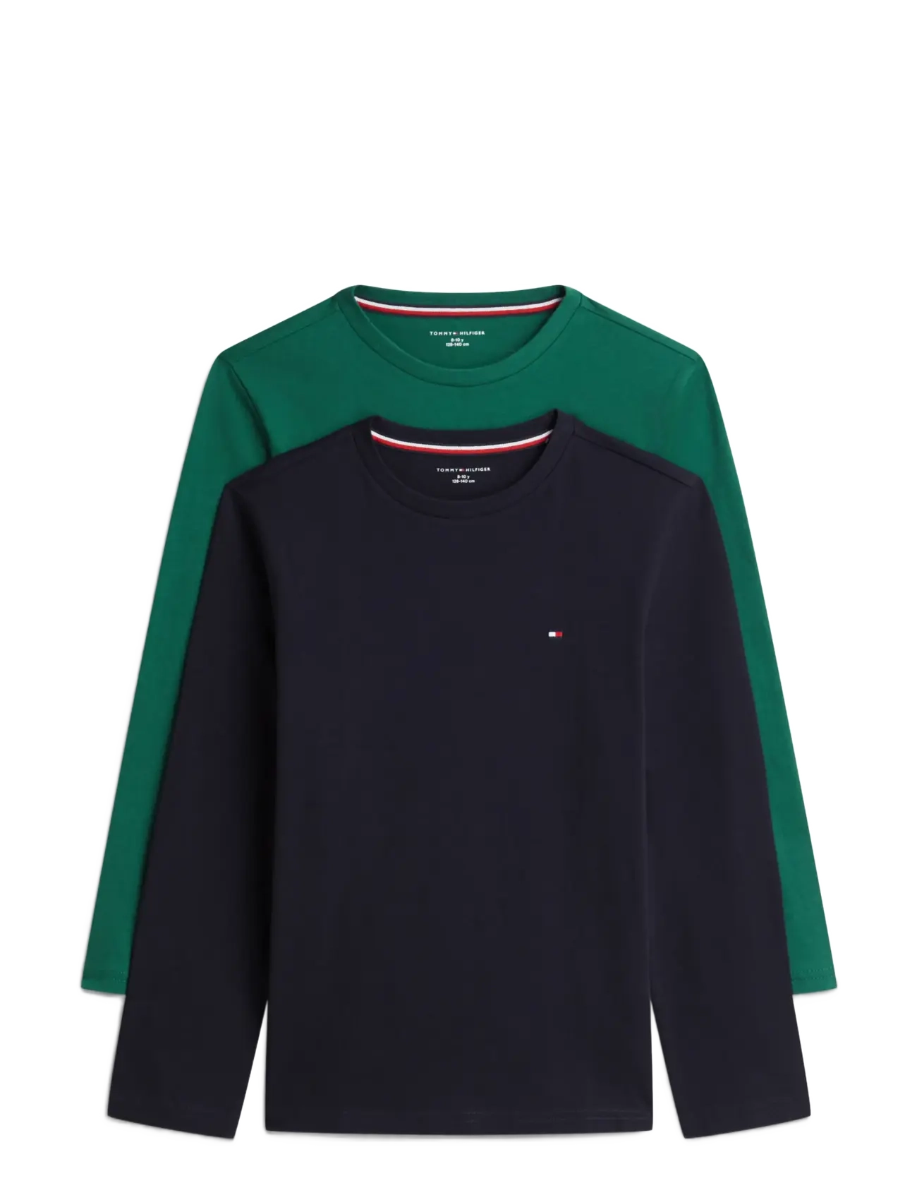 Tommy Hilfiger 2 PK LS TEE - T-shirts - NAVY BLUE   ORNAMENTAL GREEN / navy