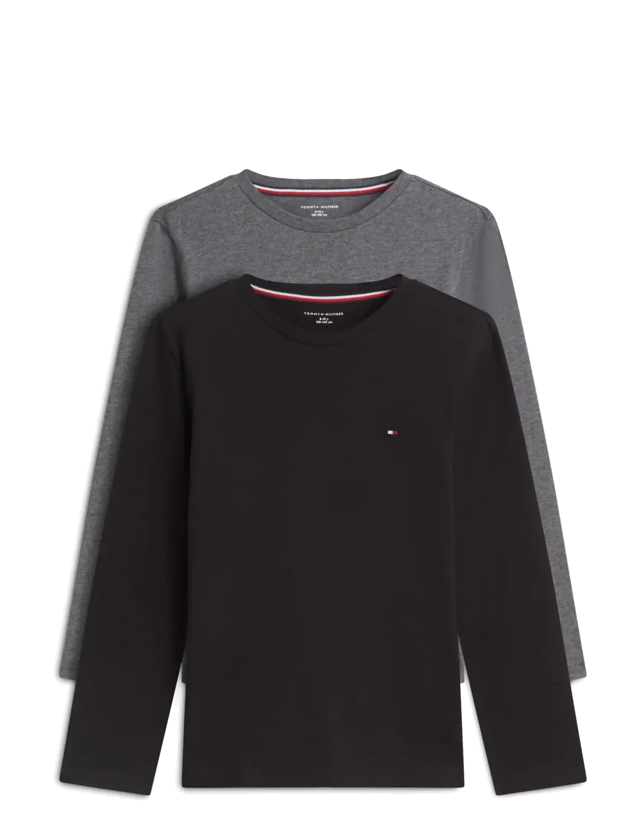 Tommy Hilfiger 2 PK LS TEE - Last chance - BLACK   DK GREY HEATHER / grey