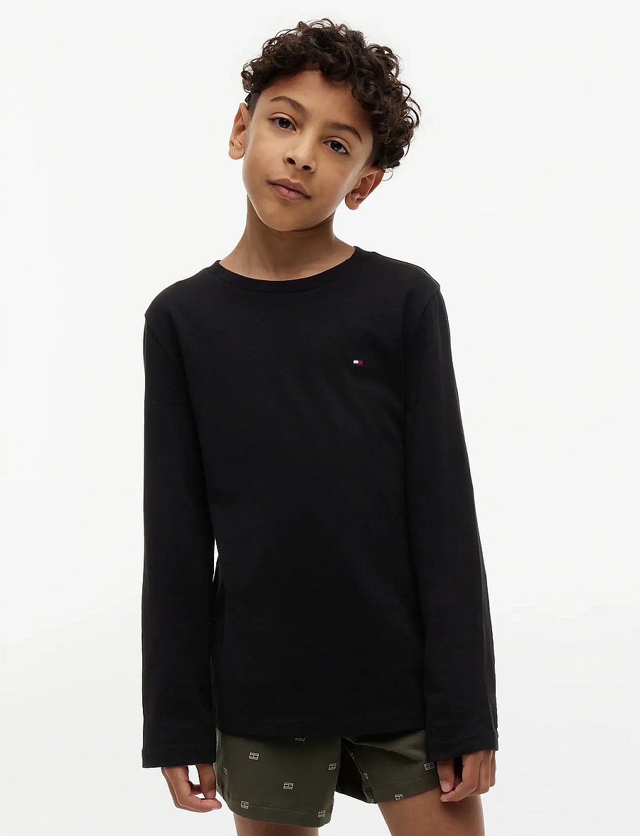 Tommy Hilfiger - 2P CN TEE LS - långärmade t-shirts - black white - 2