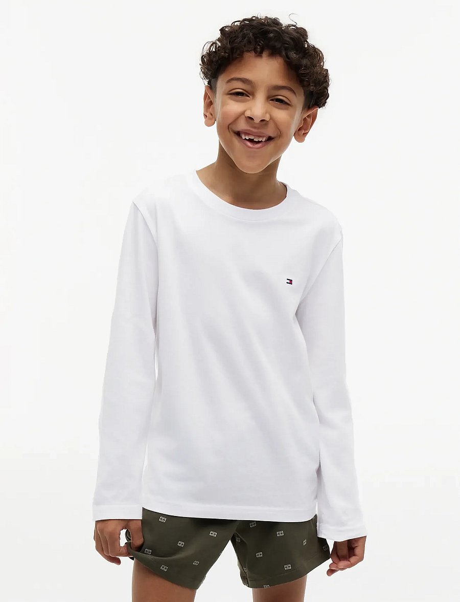 Tommy Hilfiger - 2P CN TEE LS - långärmade t-shirts - black white - 3