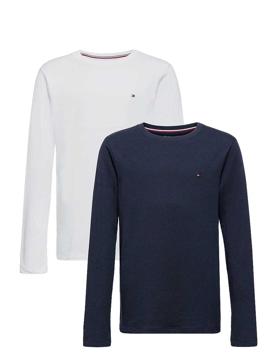 Tommy Hilfiger - 2P CN TEE LS - pitkähihaiset t-paidat - navy blue white - 1