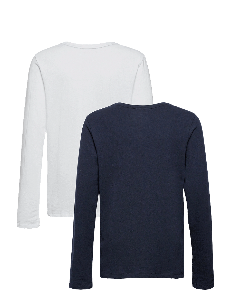 Tommy Hilfiger - 2P CN TEE LS - pitkähihaiset t-paidat - navy blue white - 2