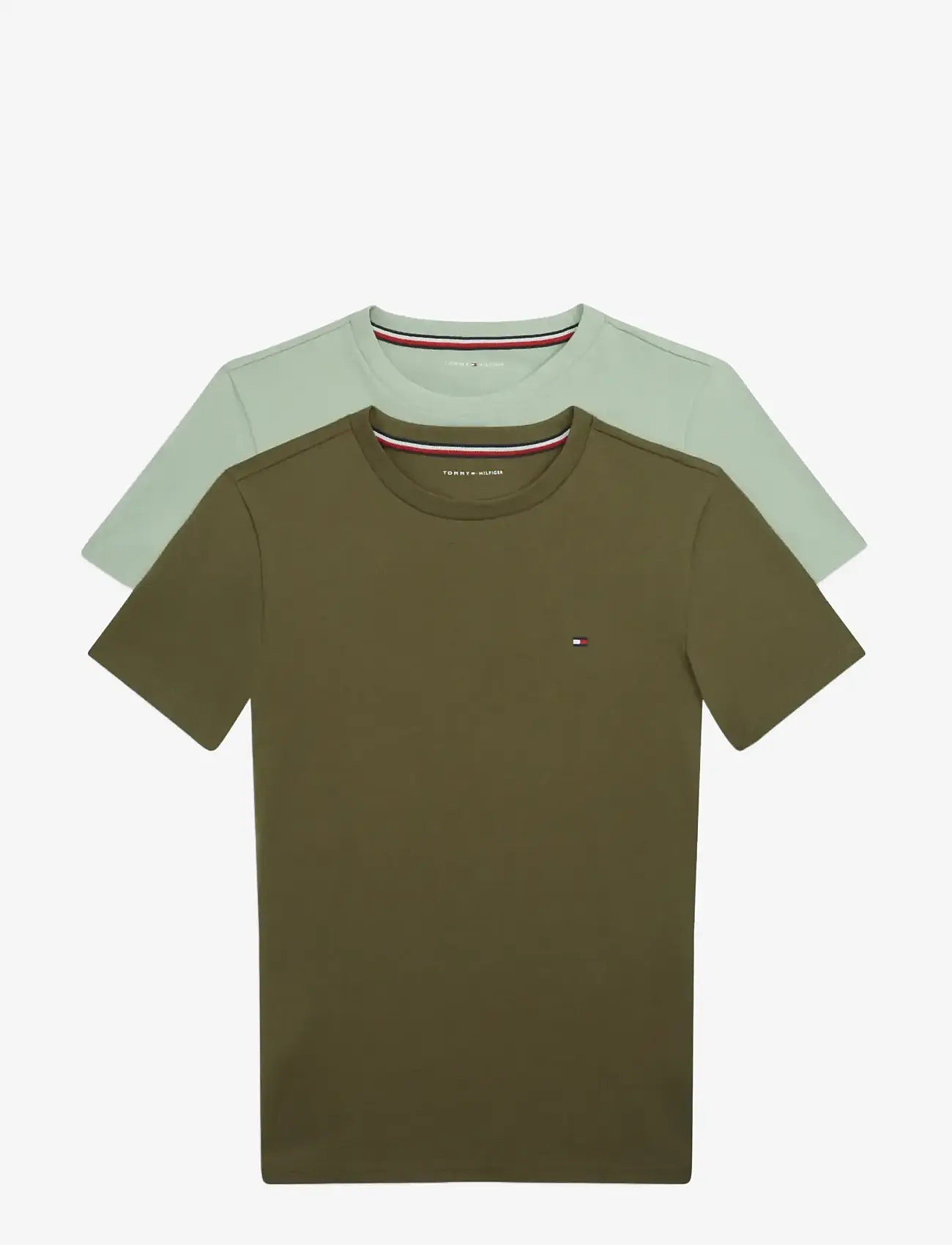 Tommy Hilfiger - 2 PK SS TEE - kortærmede t-shirts - army green   minty grey - 1