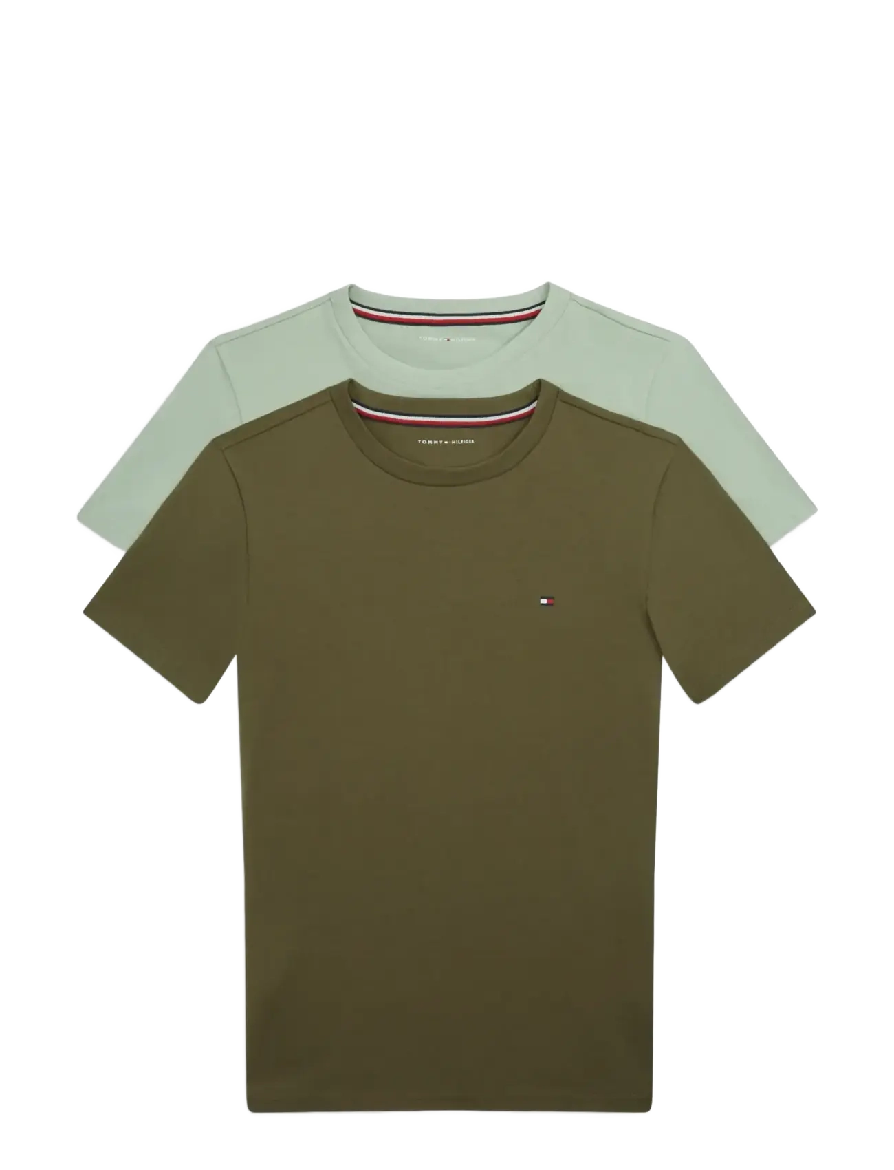 Tommy Hilfiger 2 PK SS TEE - Pyjamas - ARMY GREEN   MINTY GREY / khaki/green