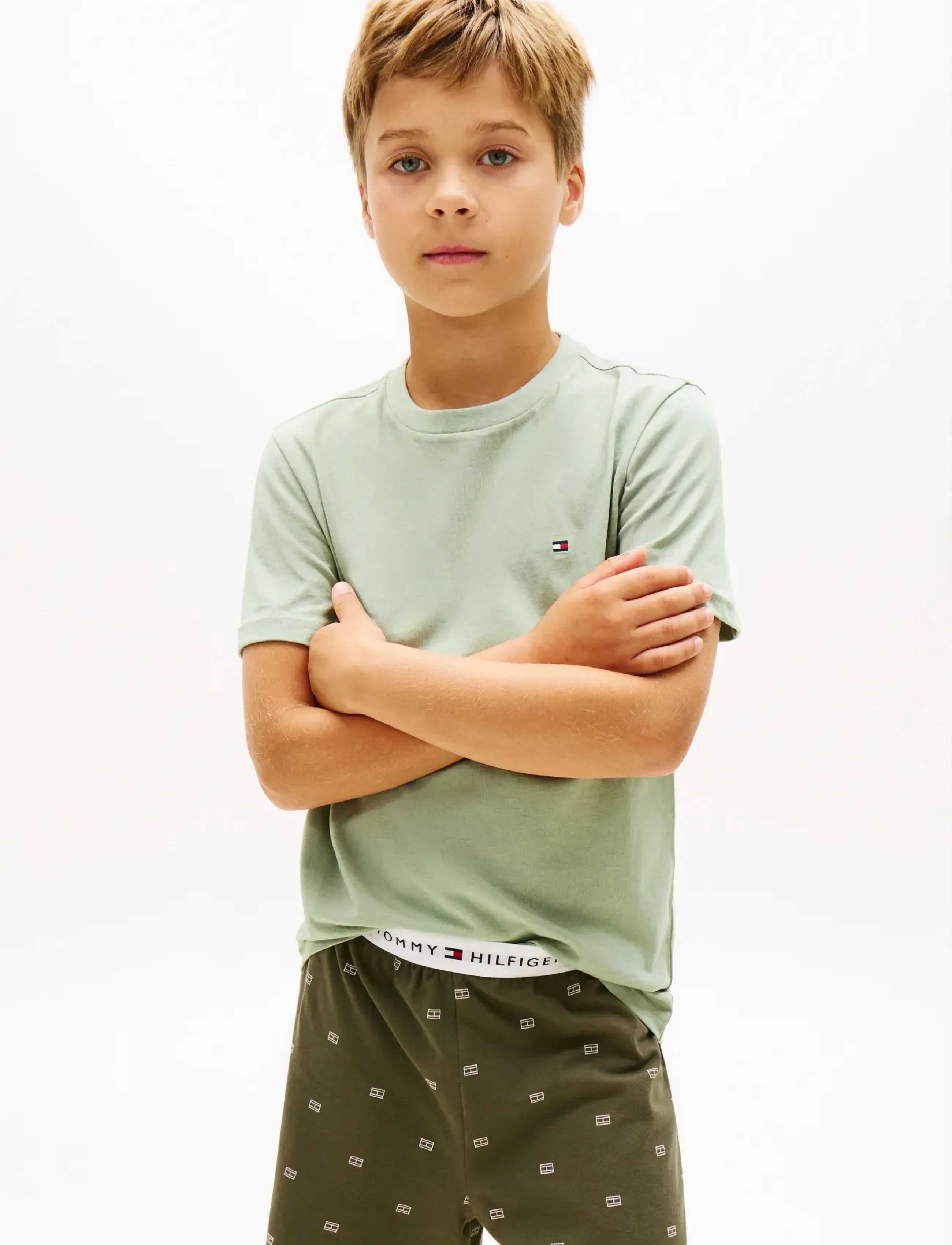 Tommy Hilfiger - 2 PK SS TEE - kurzärmelige - army green   minty grey - 2