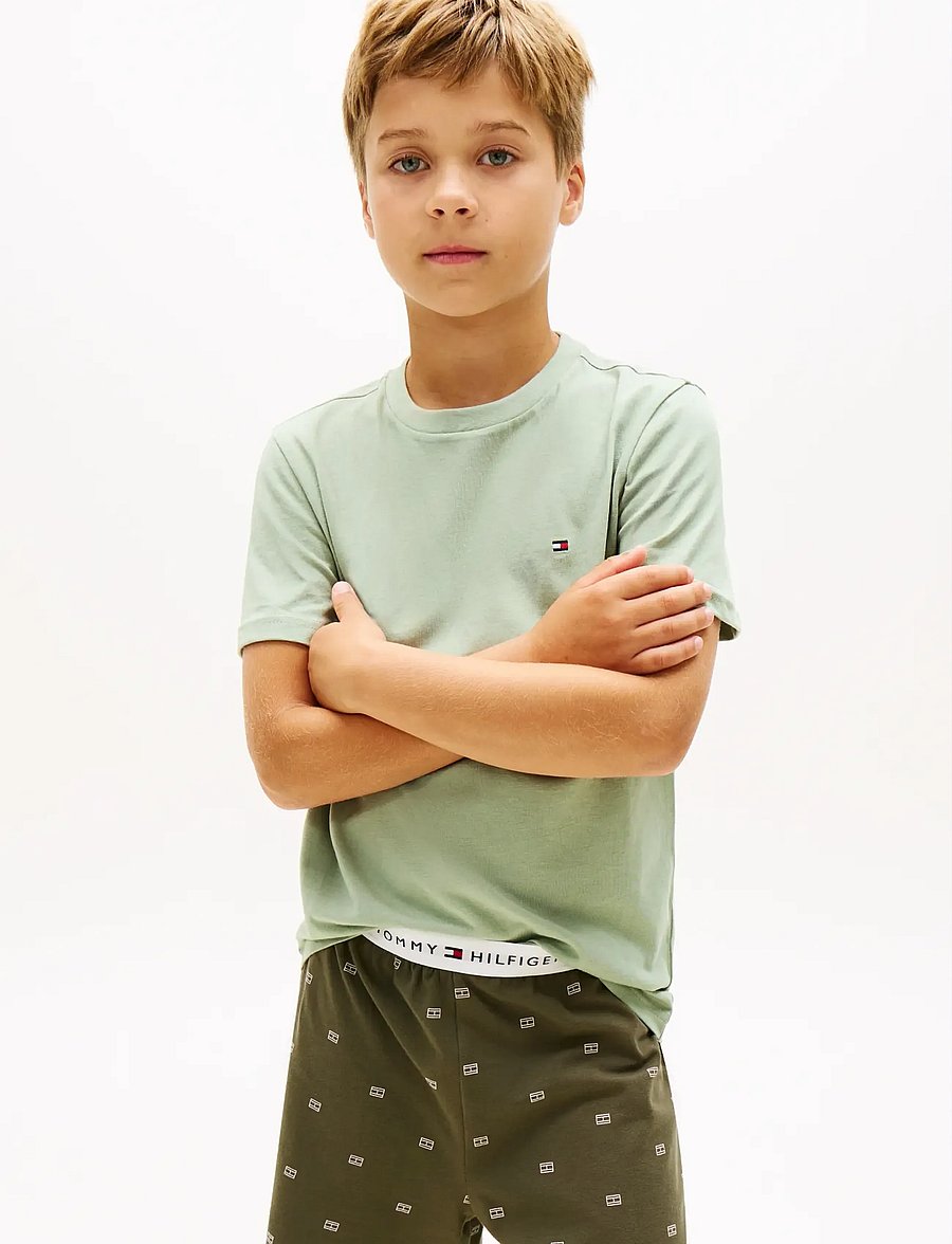Tommy Hilfiger - 2 PK SS TEE - kurzärmelige - army green minty grey - 2