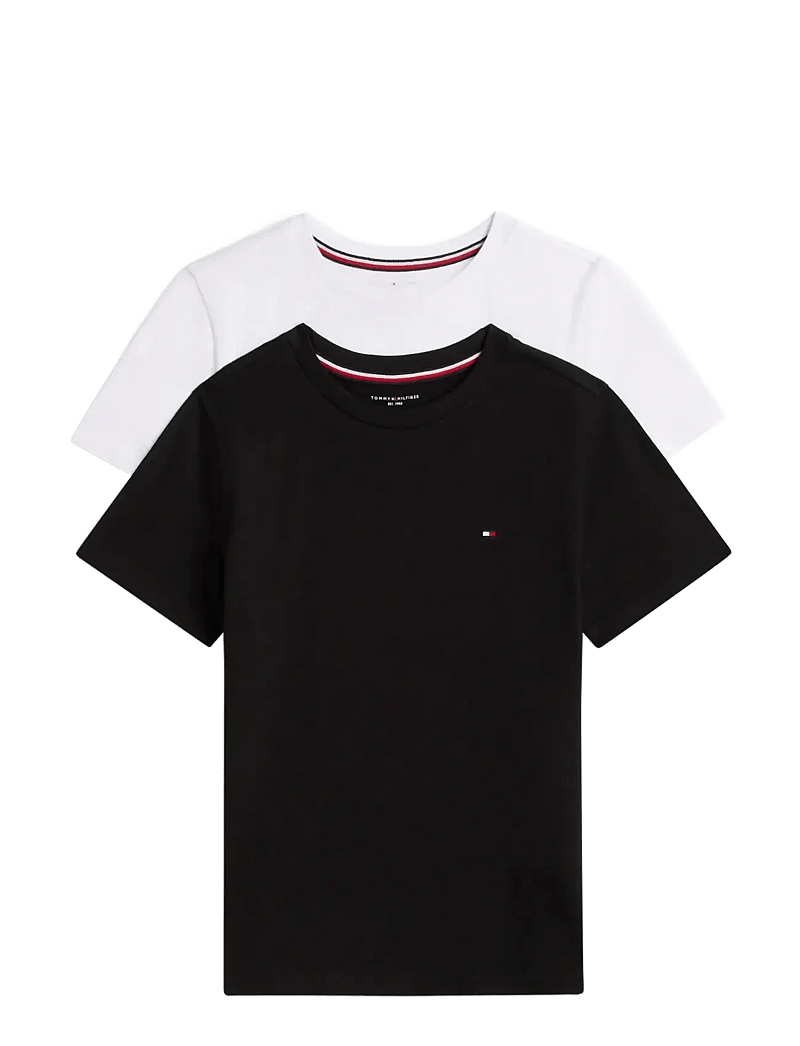 Tommy Hilfiger - 2P CN TEE SS - kortærmede t-shirts - black white - 1