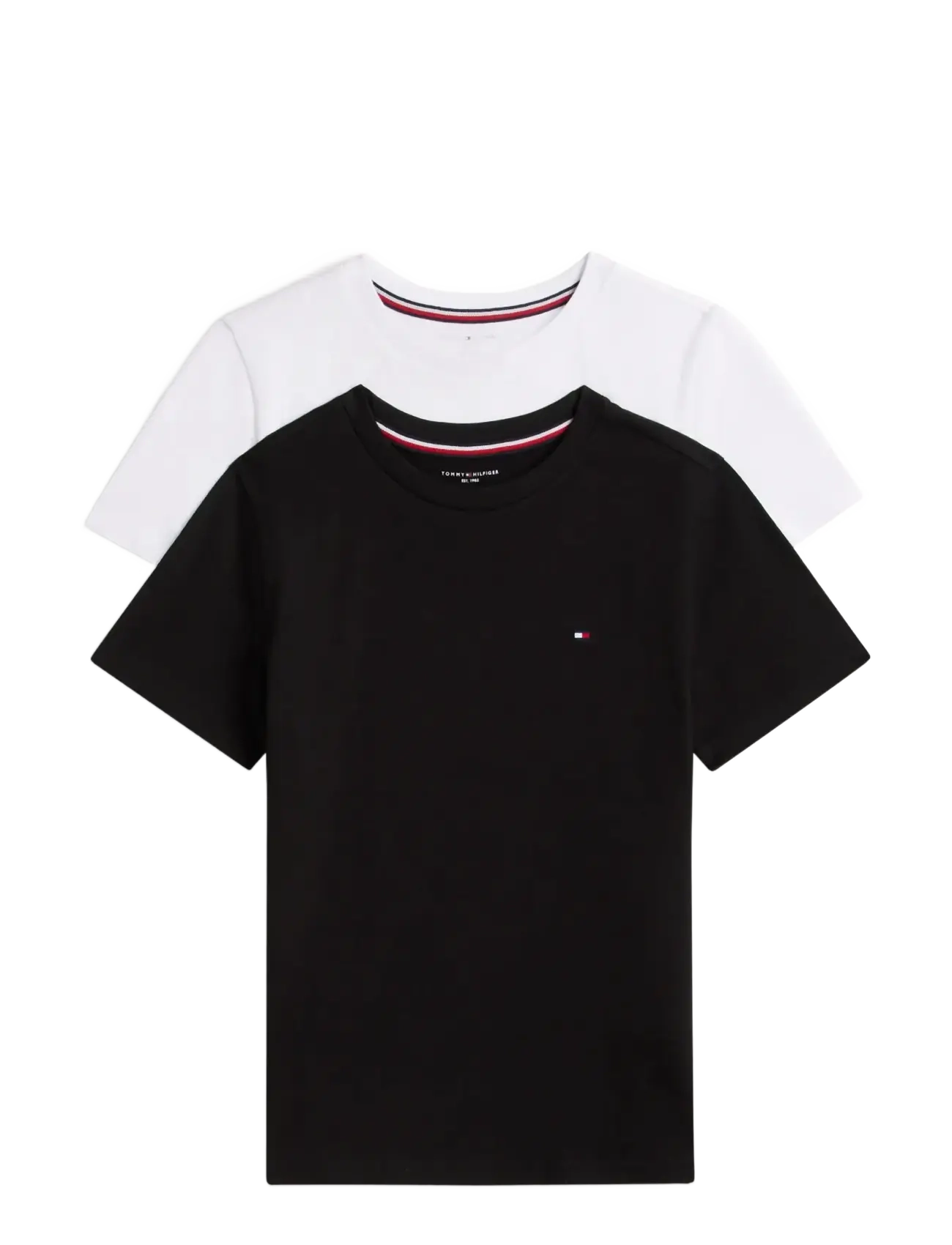 Tommy Hilfiger 2 PK SS TEE - Oberteile - BLACK   WHITE / white