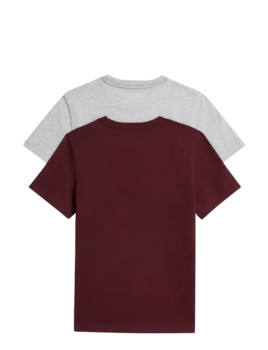 Tommy Hilfiger - 2P CN TEE SS - kurzärmelige - l gry heather burgundy - 1