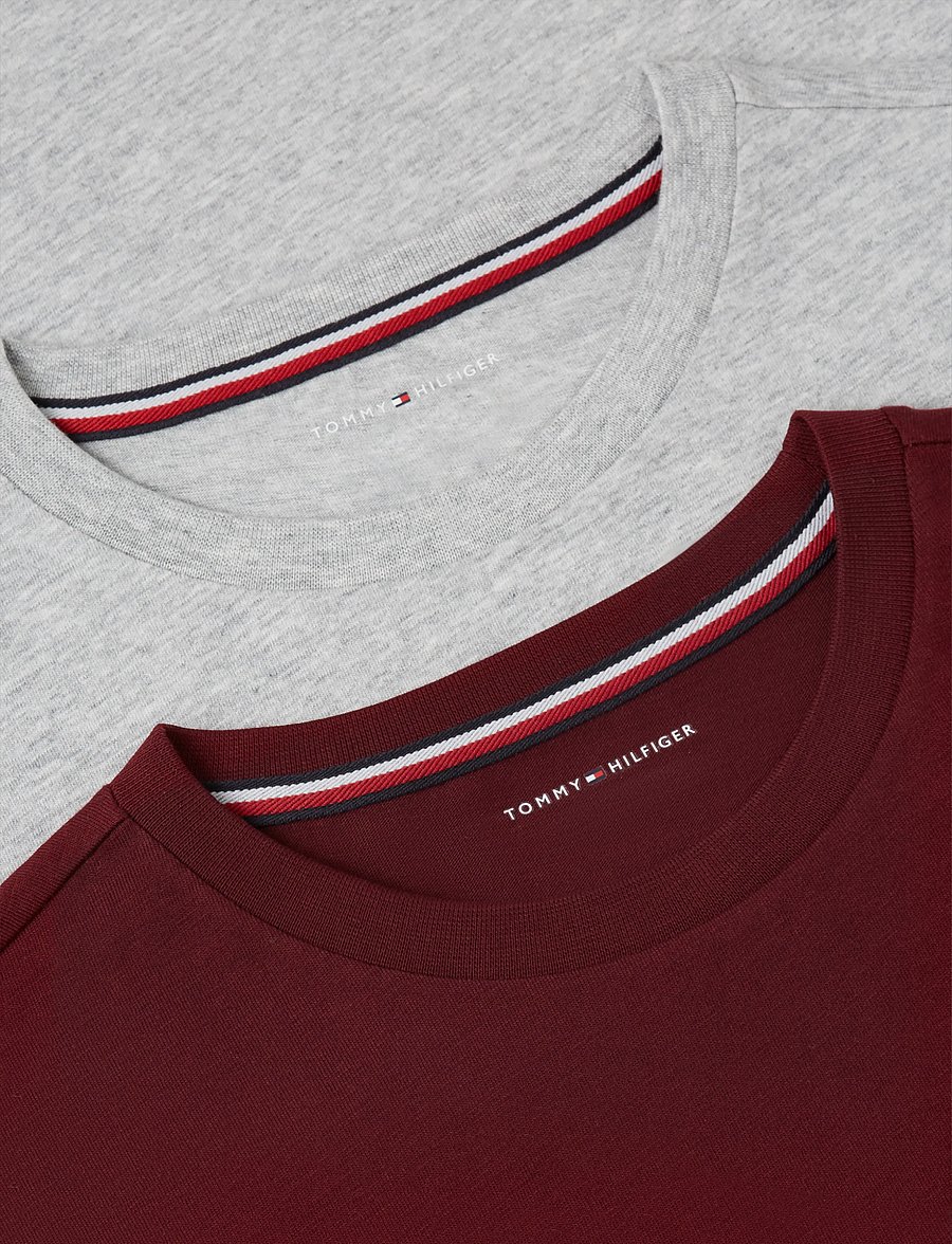 Tommy Hilfiger - 2P CN TEE SS - kurzärmelige - l gry heather burgundy - 2