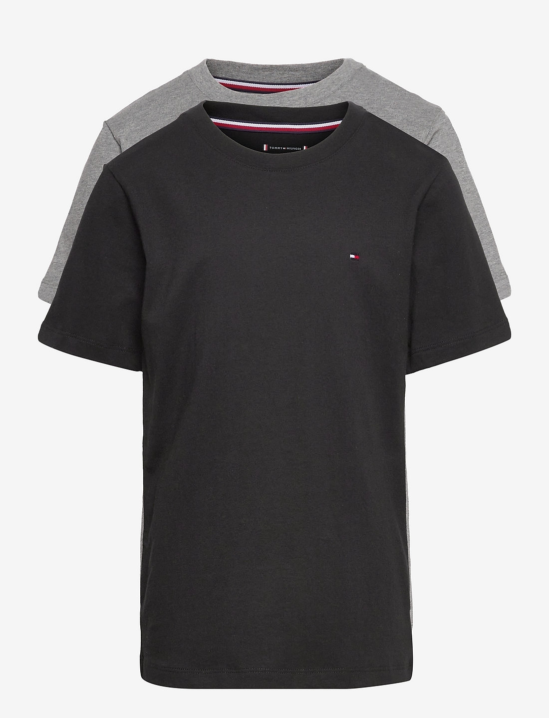 Tommy Hilfiger - 2 PK SS TEE - kortærmede t-shirts - medium grey ht/black - 1
