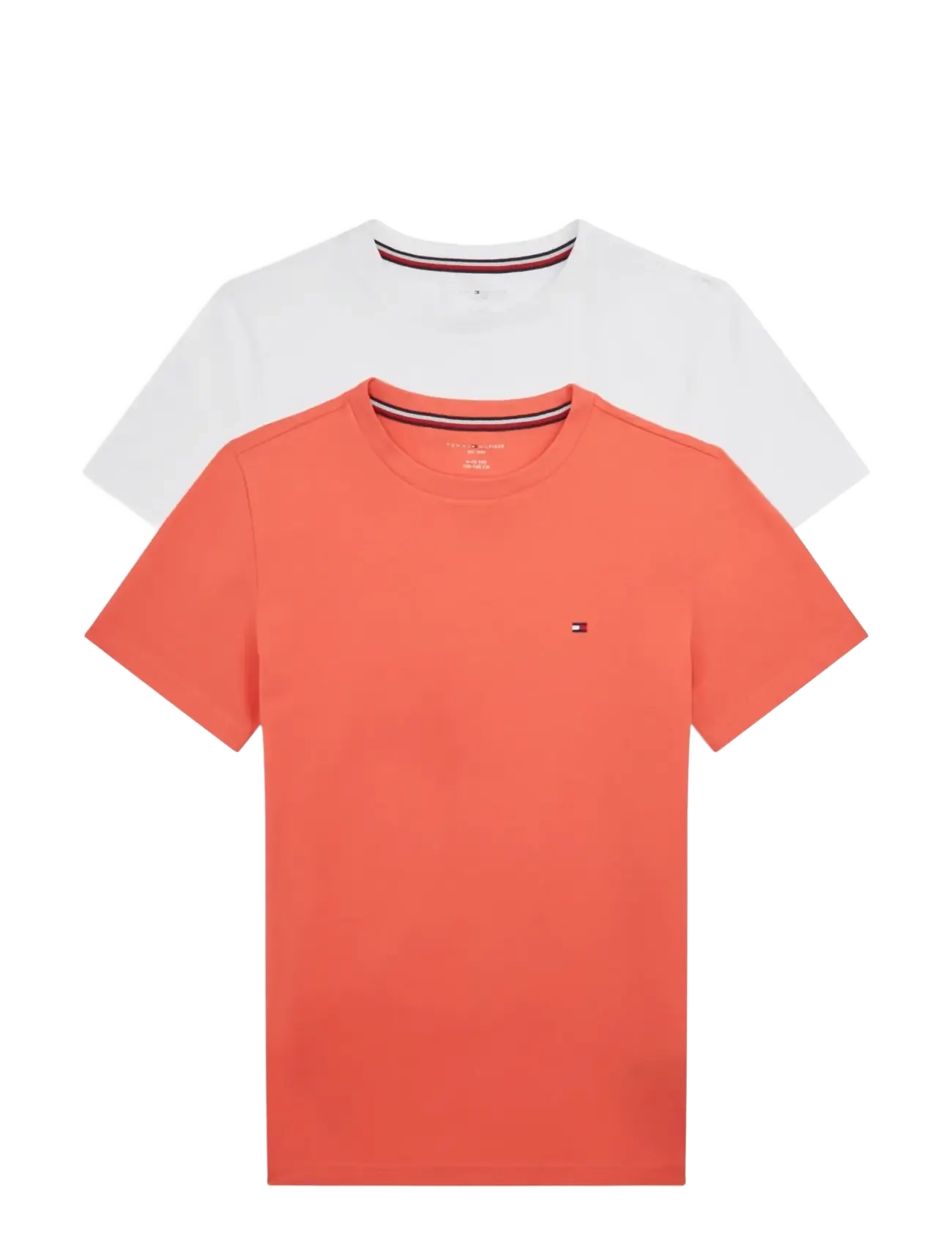 Tommy Hilfiger 2 PK SS TEE - Tøj - WHITE   CORAL CRUSH / white