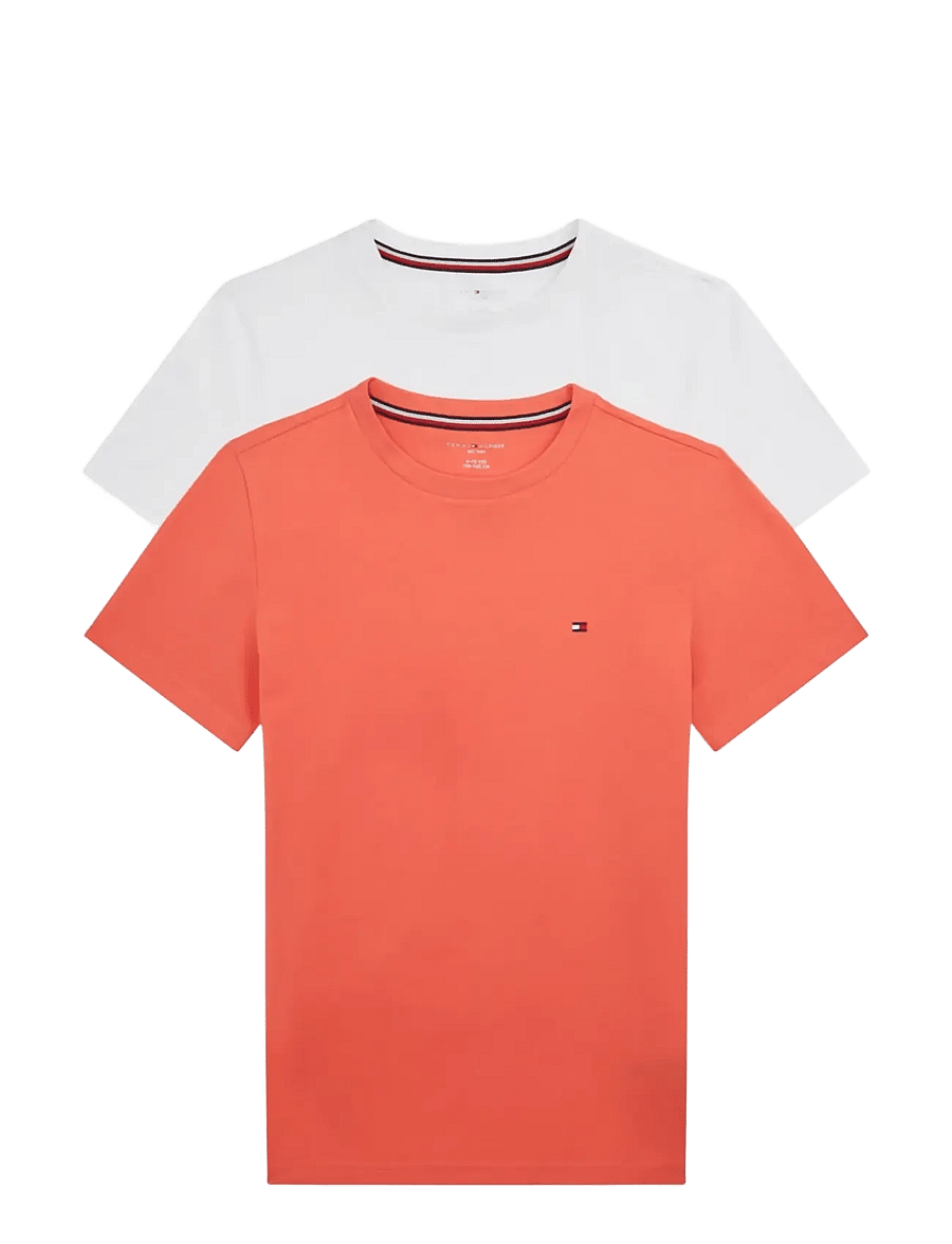 Tommy Hilfiger - 2 PK SS TEE - kurzärmelige - white coral crush - 1