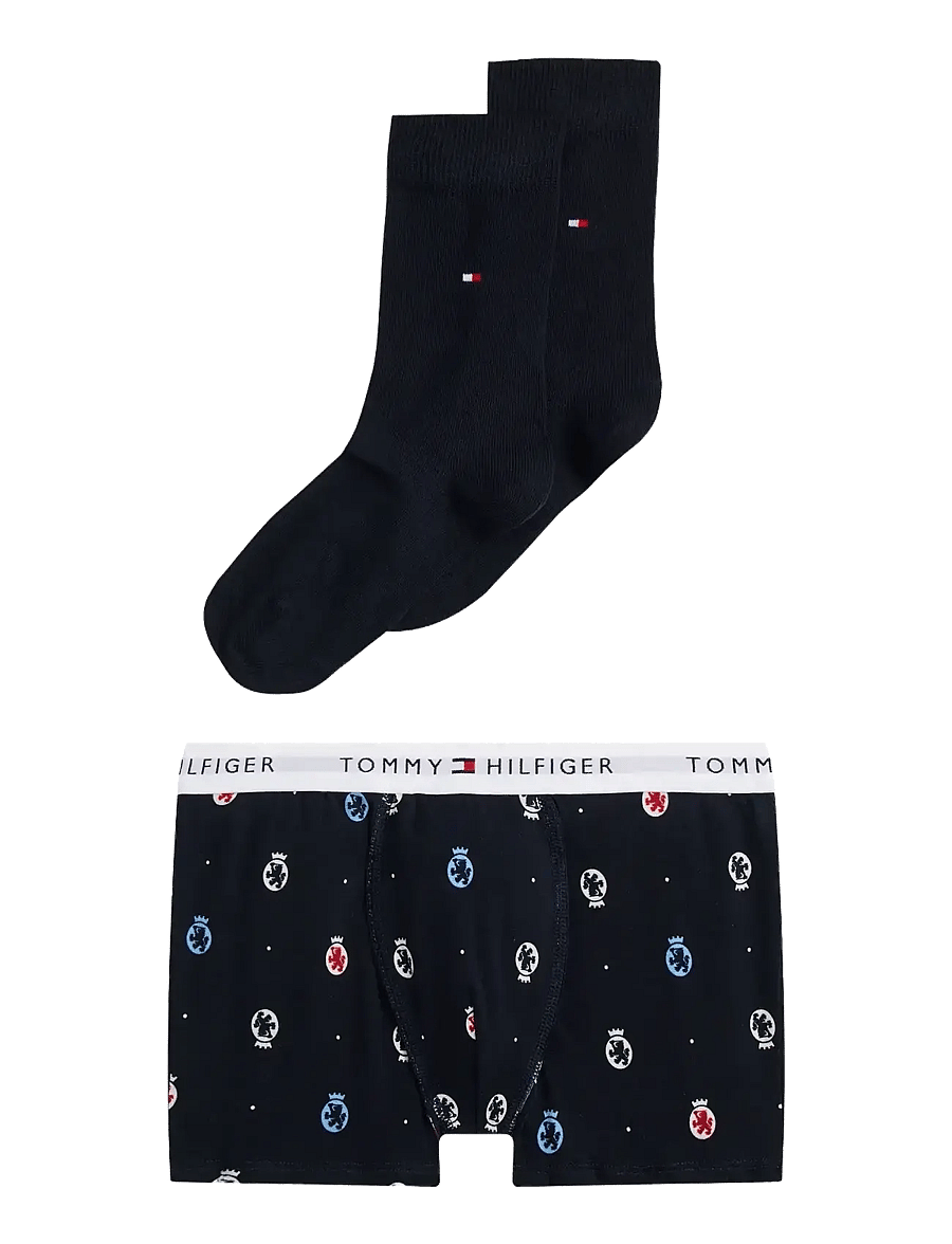 Tommy Hilfiger - GIFT SET TRUNK & SOCKS BOXED - strumpor - crest aop / desert sky - 0