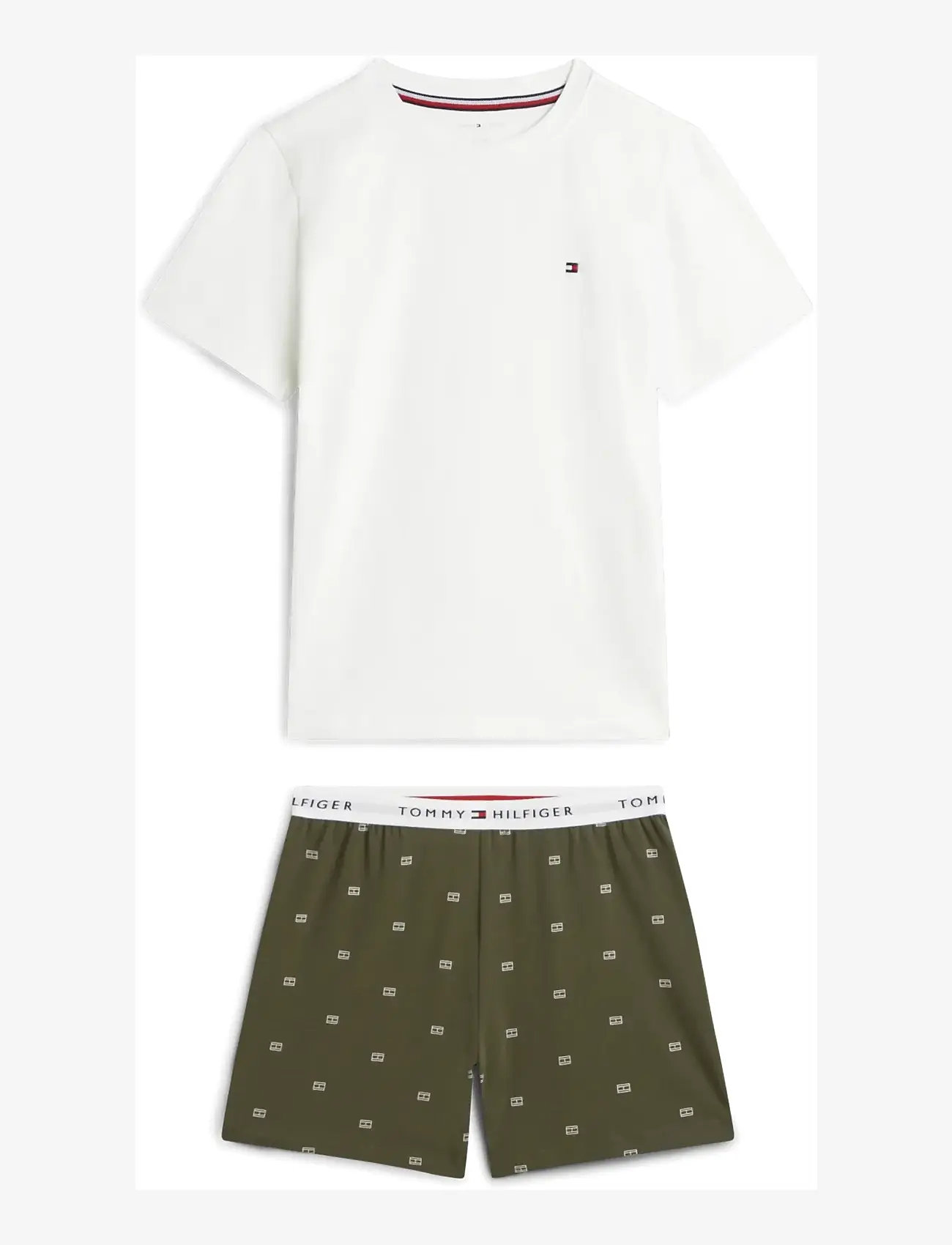 Tommy Hilfiger - SS PJ SET - pyjamassæt - ecru   flag aop - 1