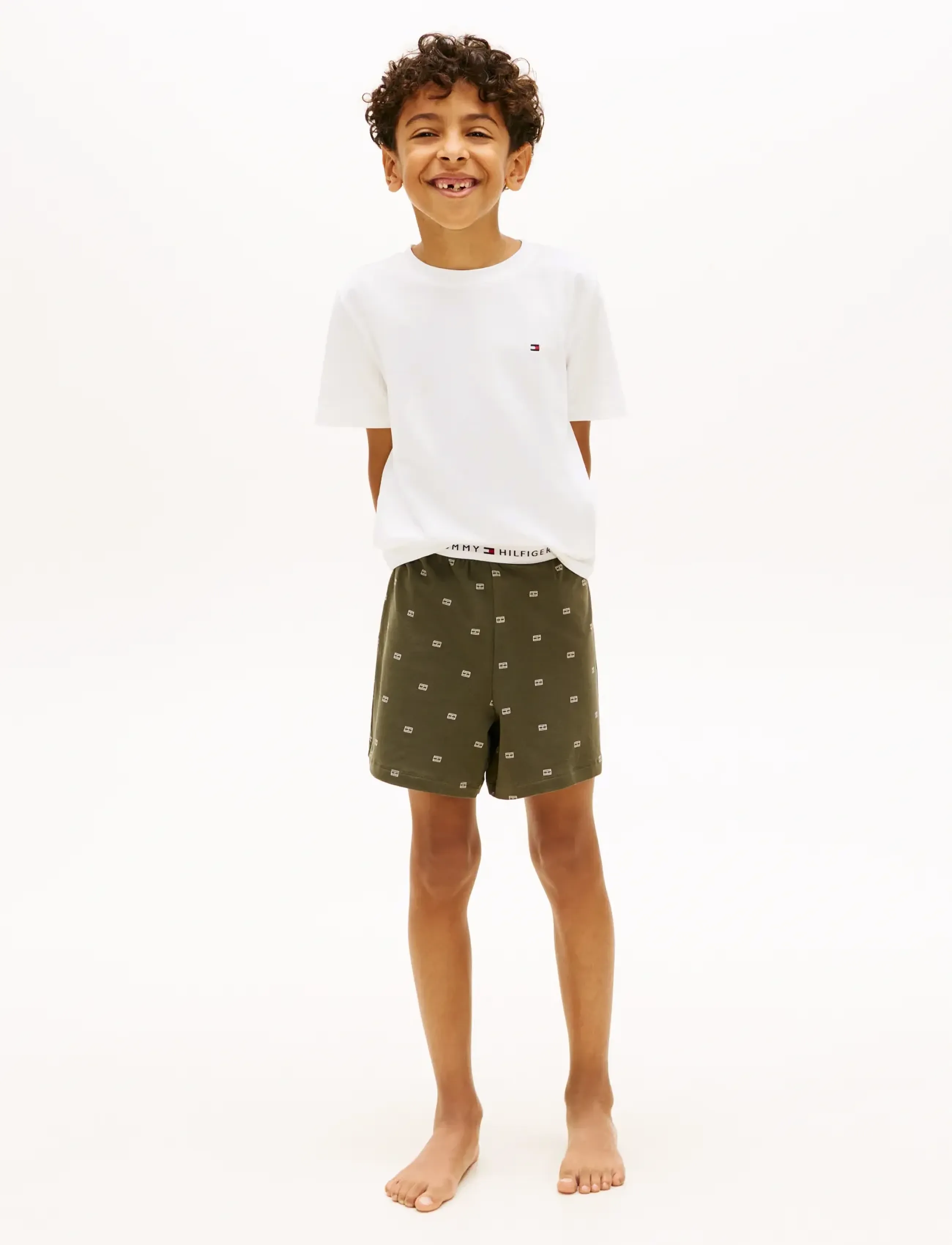Tommy Hilfiger Ss Pj Set, Børn, Kortærmet Pyjamas Sæt, Cream, Str: 128-140