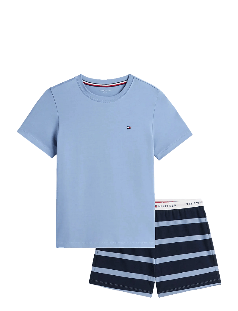Tommy Hilfiger - SS PJ SET - pyjama-sets - rugby stripe brisk blue - 1