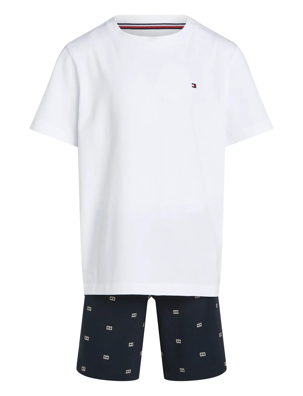 Tommy Hilfiger - S/S JERSEY PJ SET - pyjama-sets - white / outline flag desert sky - 4