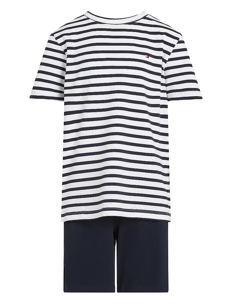 Tommy Hilfiger - S/S JERSEY PJ SET - pyjamassæt - breton stripe/desert sky - 0