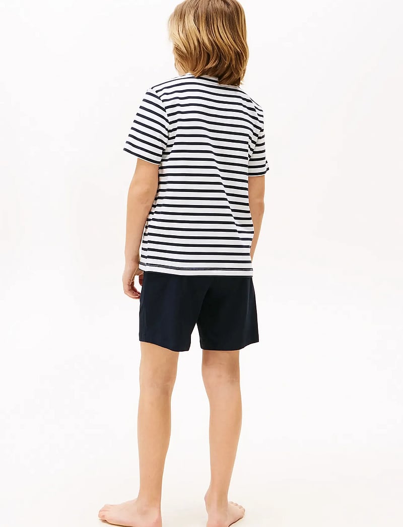 Tommy Hilfiger - S/S JERSEY PJ SET - pyjamassæt - breton stripe/desert sky - 4