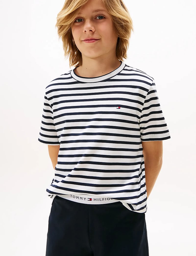 Tommy Hilfiger - S/S JERSEY PJ SET - pyjamassæt - breton stripe/desert sky - 5