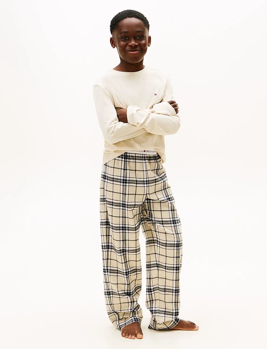 Tommy Hilfiger - FLANNEL PJ SET GIFTING - langärmelig - newsprint / tartan newsprint - 0