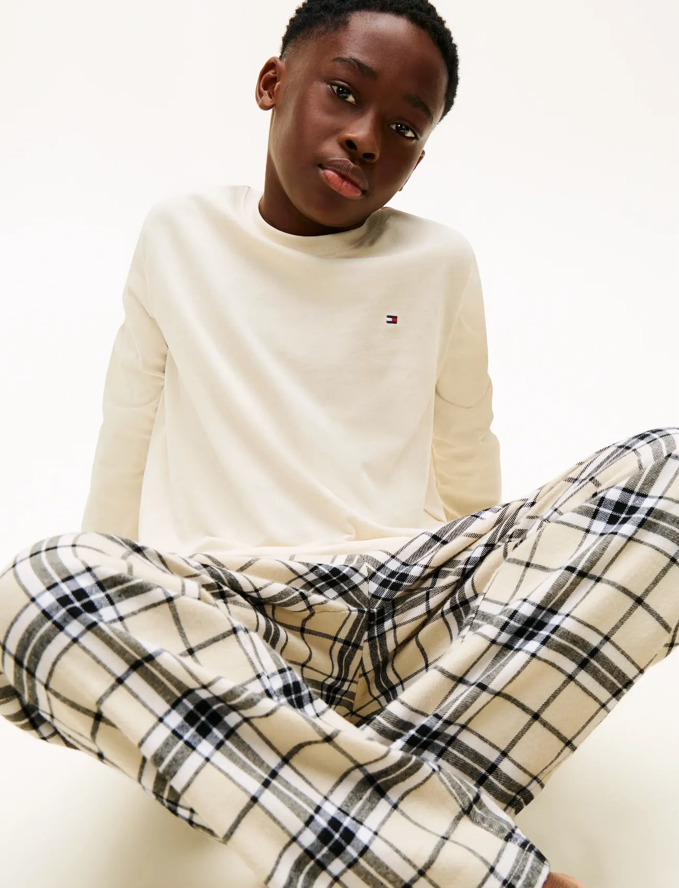 Tommy Hilfiger - FLANNEL PJ SET GIFTING - long-sleeved t-shirts - newsprint / tartan newsprint - 3