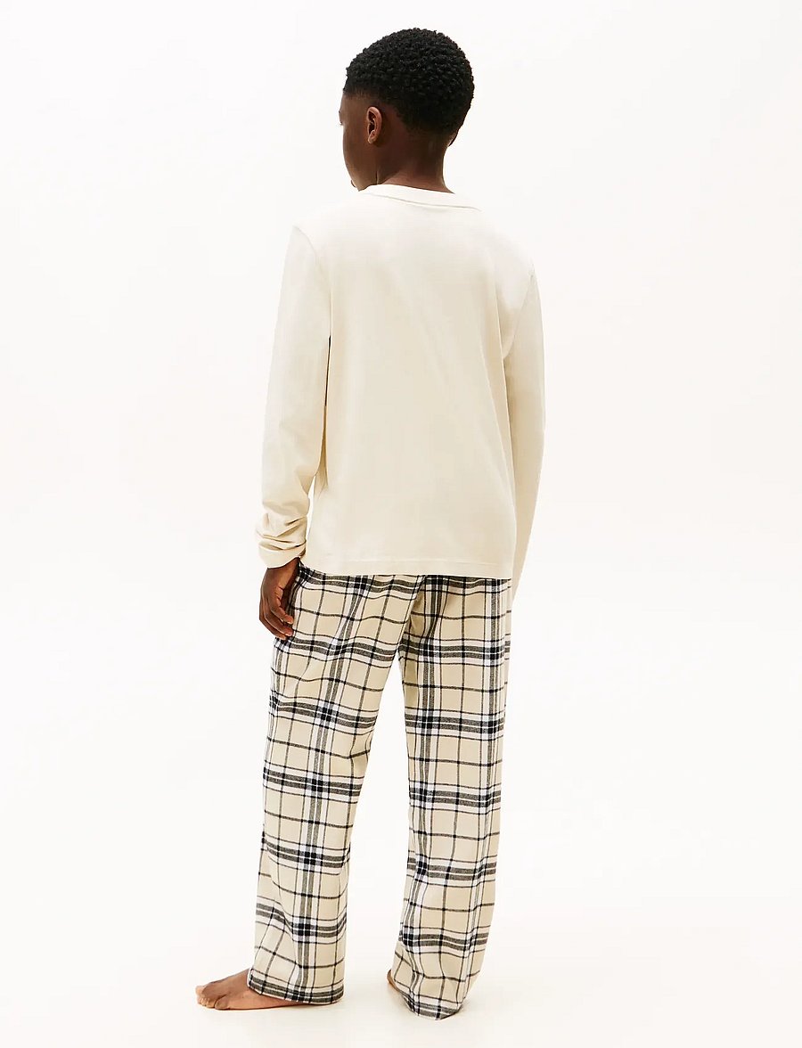 Tommy Hilfiger - FLANNEL PJ SET GIFTING - langärmelig - newsprint / tartan newsprint - 5