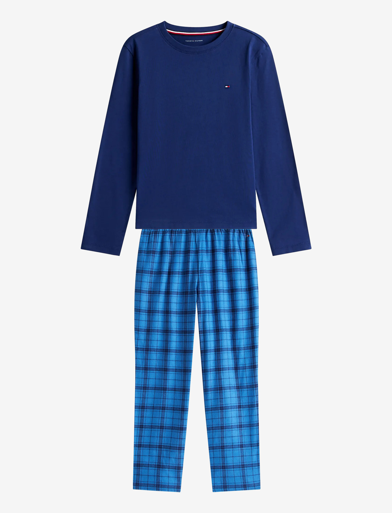 Tommy Hilfiger - LS PJ STRAIGHT SET FLANNEL PRINT - komplektid - preppy navy / tonal check navy - 1
