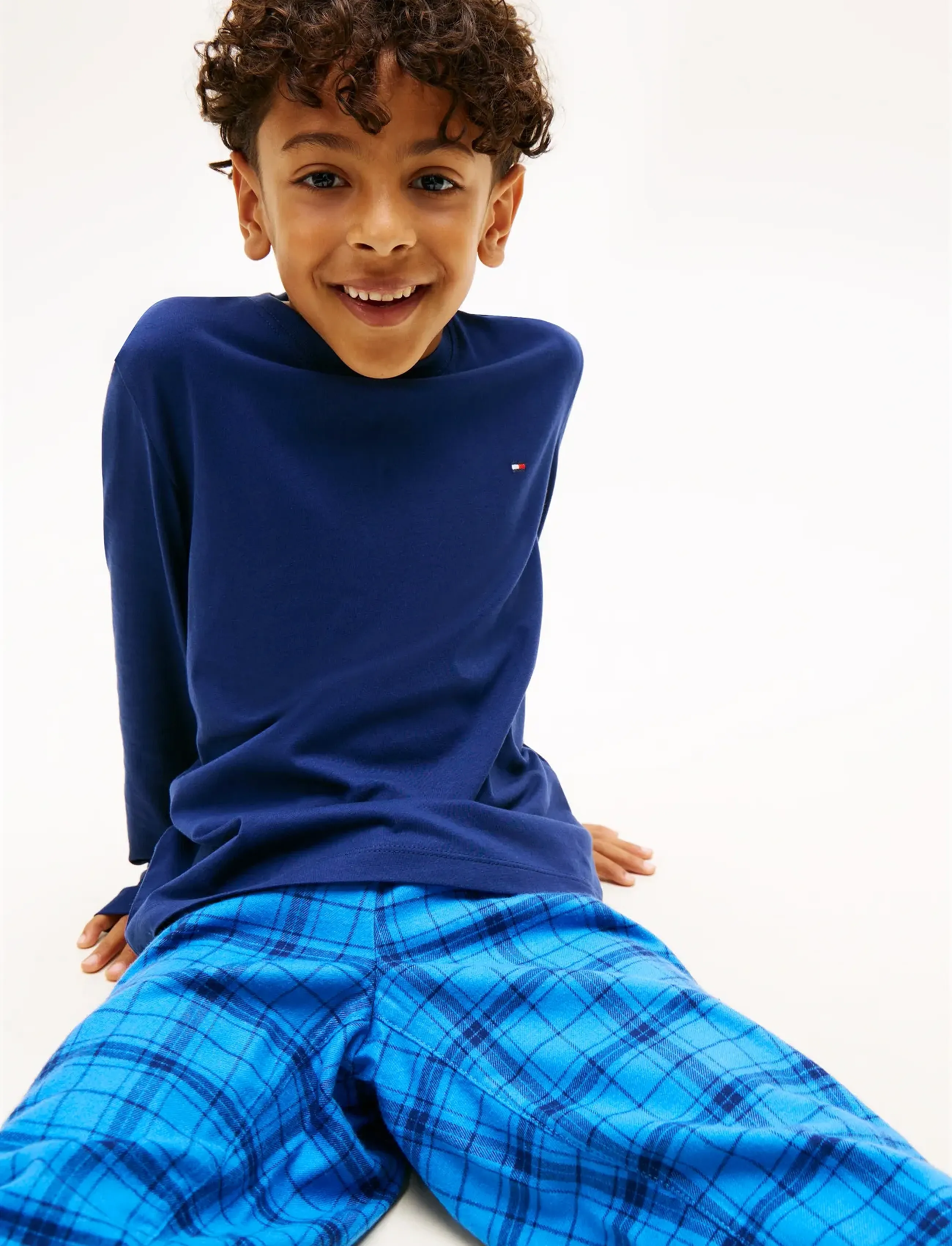 Tommy Hilfiger - LS PJ STRAIGHT SET FLANNEL PRINT - preppy navy / tonal check navy - 3