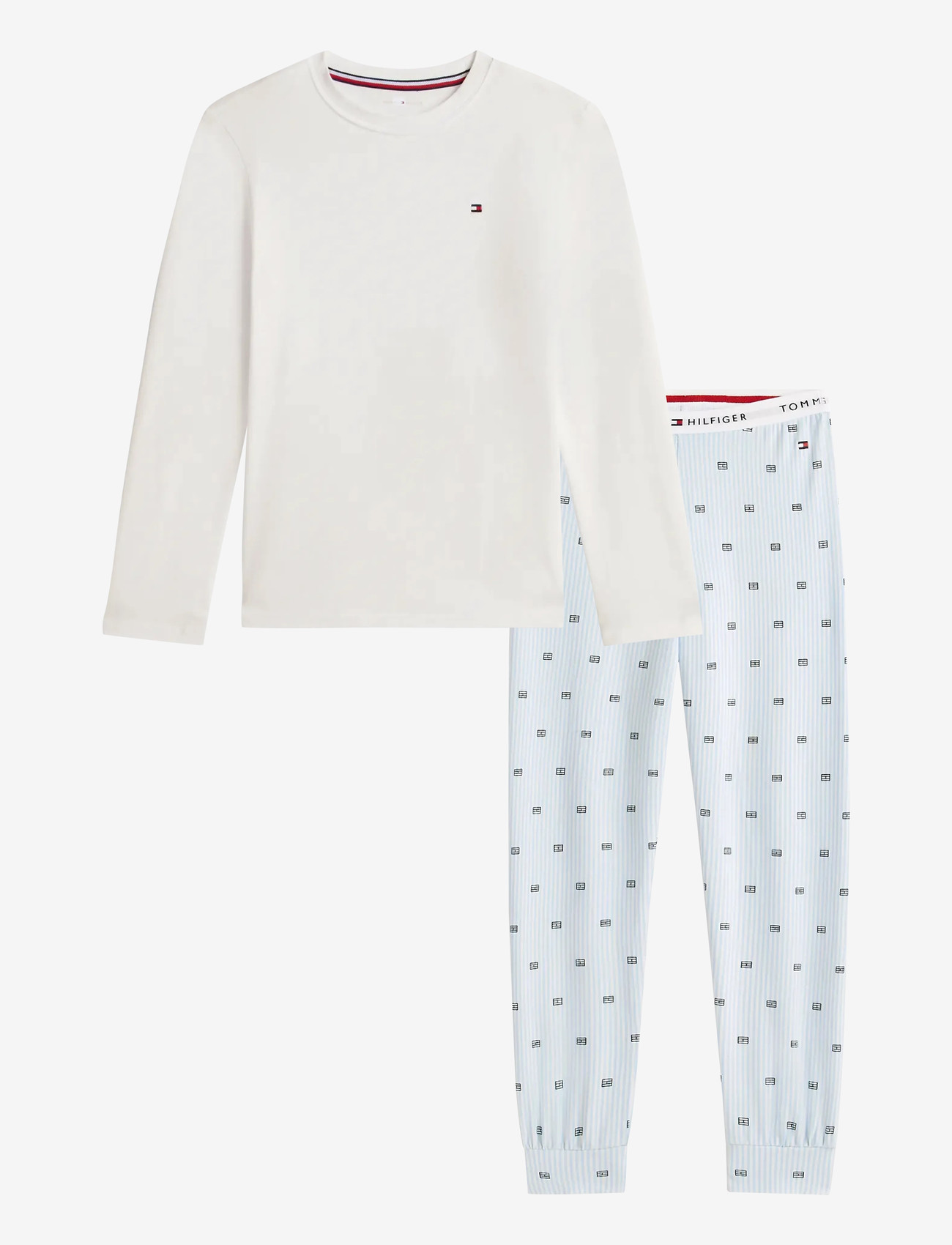 Tommy Hilfiger - LS CUFFED PJ SET - pyjamassæt - white   critter ithaca vessel blue - 1