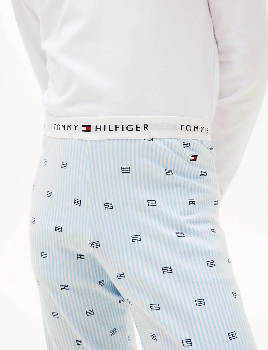 Tommy Hilfiger - LS CUFFED PJ SET - pyjama-sets - white critter ithaca vessel blue - 4