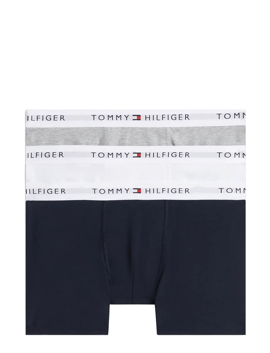 Tommy Hilfiger - 3PK TRUNK - unterhosen - grey htr white navy blue - 0