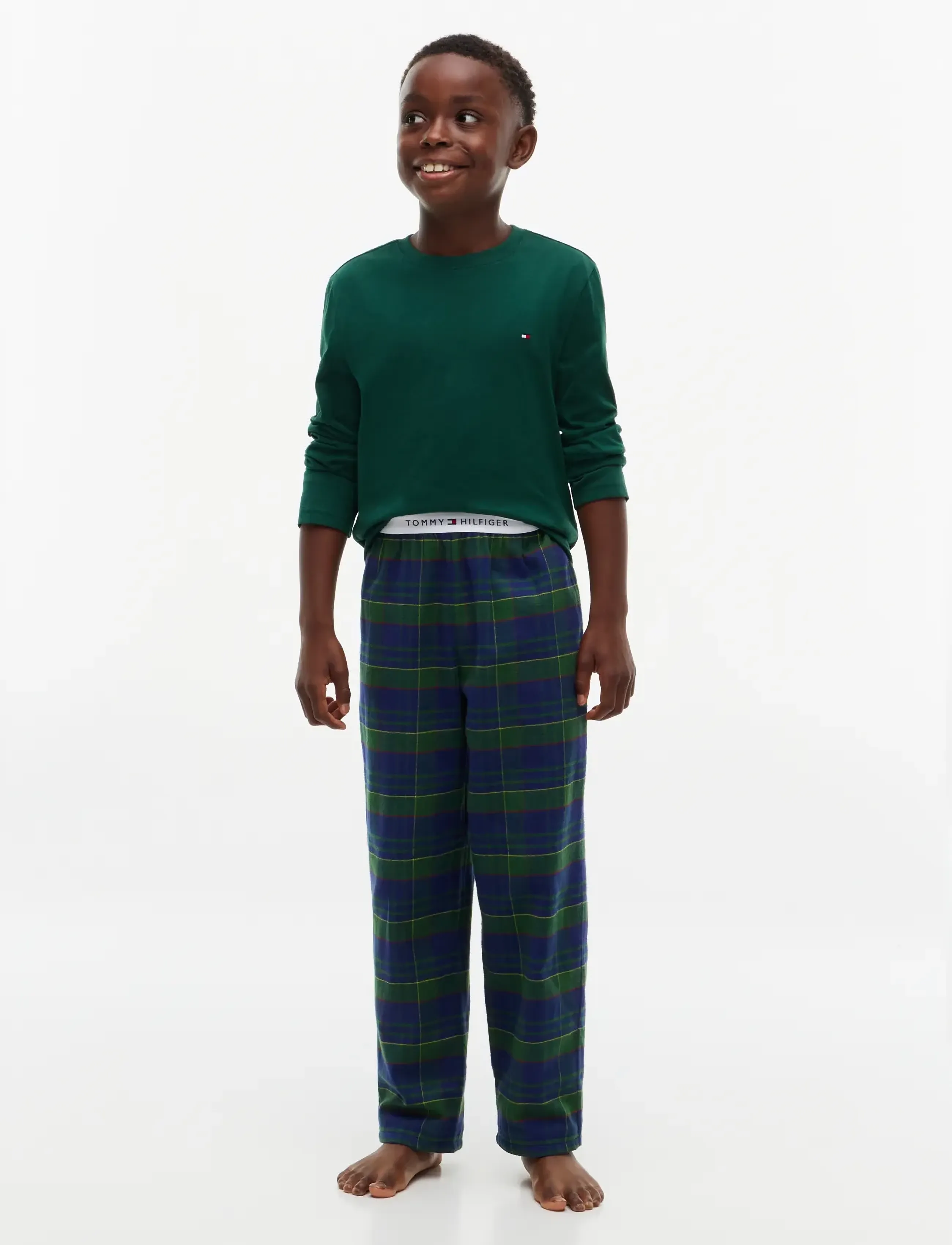 Tommy Hilfiger - LONG PJ SET - pyjama-sets - orn green   buffalo check evergreen - 0