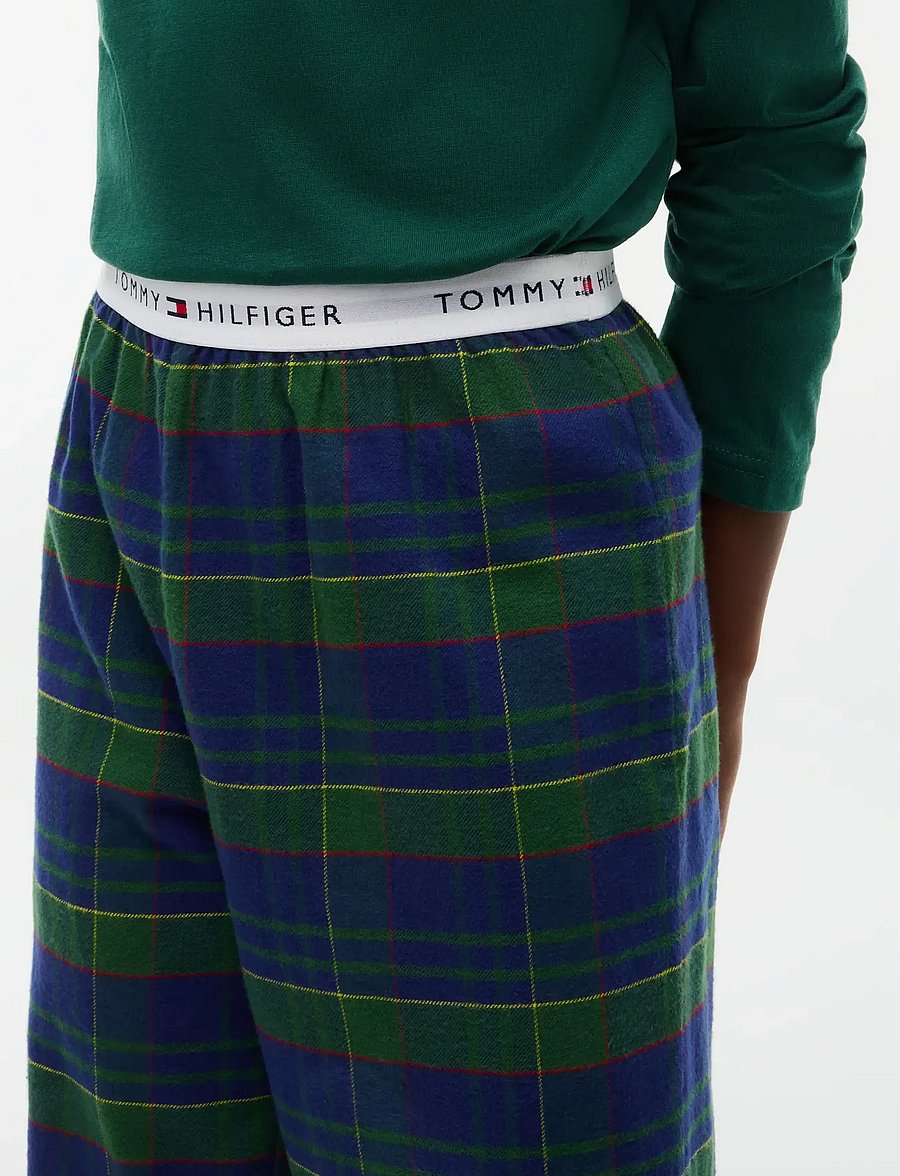 Tommy Hilfiger - LONG PJ SET - pyjamassæt - orn green buffalo check evergreen - 5