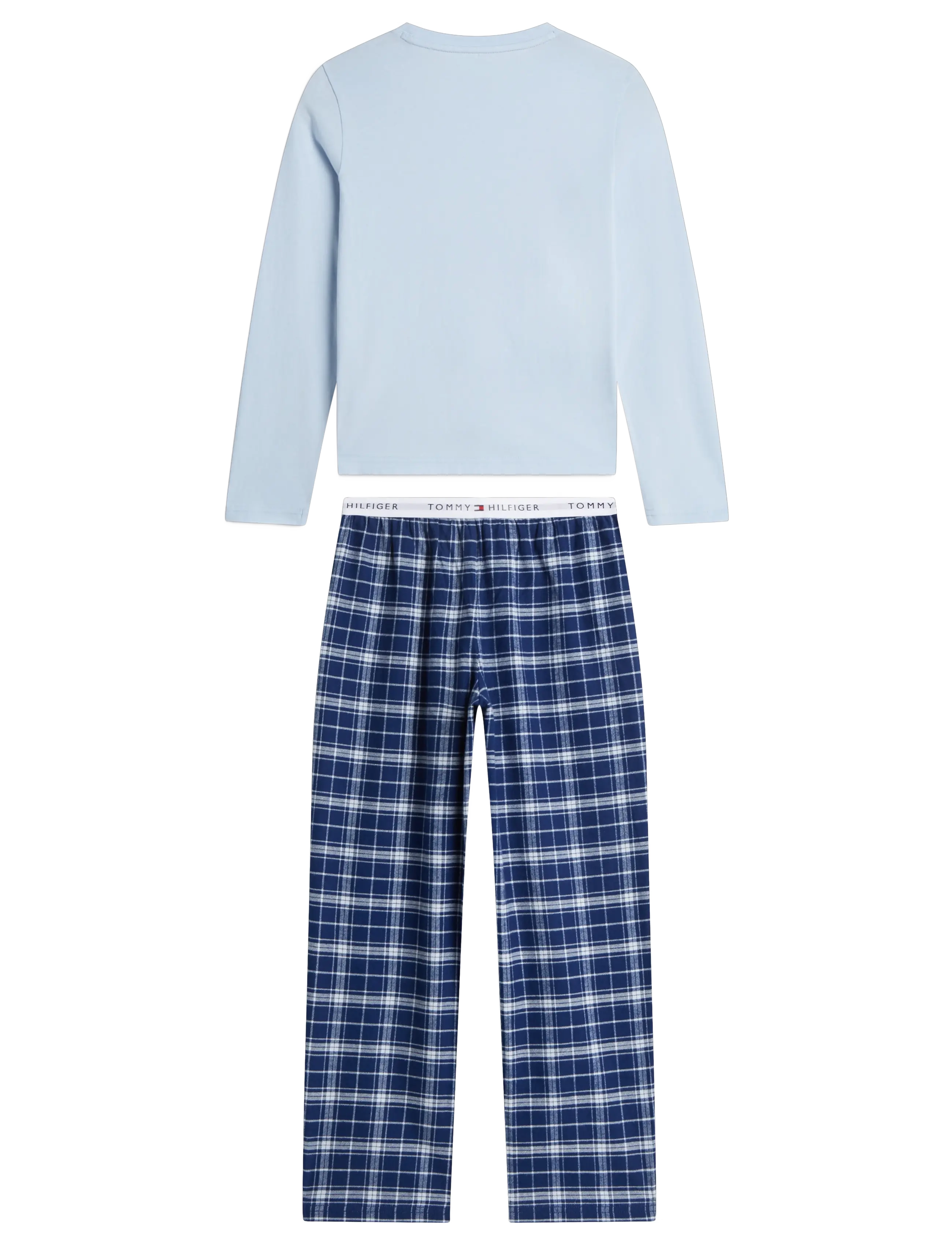 Tommy Hilfiger - LONG PJ SET - sets - tonal blue plaid - 4