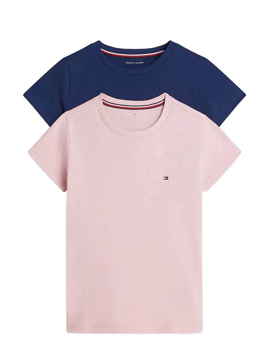 Tommy Hilfiger - 2 PK SS TEE - kurzärmelige - bonita pink preppy navy - 1
