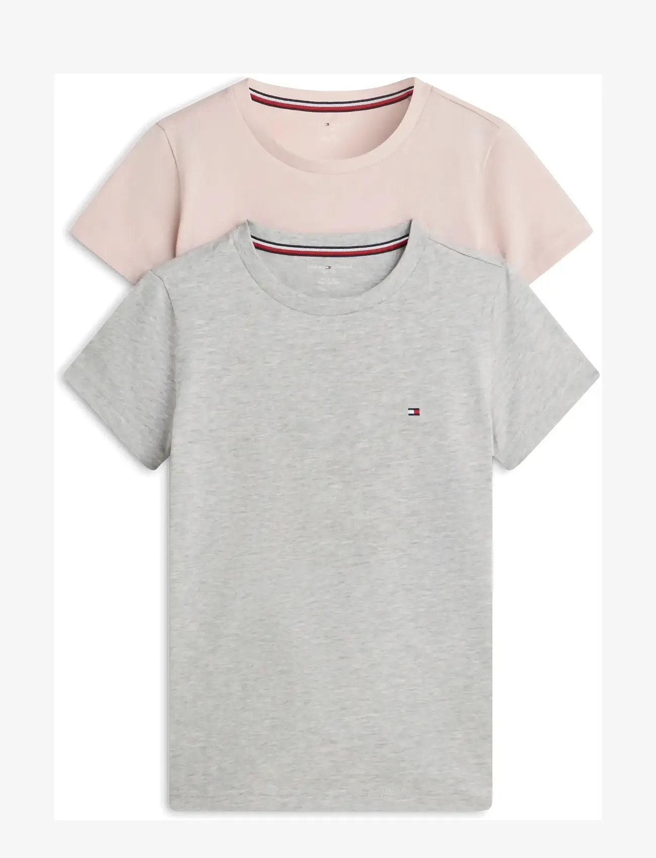 Tommy Hilfiger - 2 PK SS TEE - short-sleeved t-shirts - foggy pink   l gry htr - 1