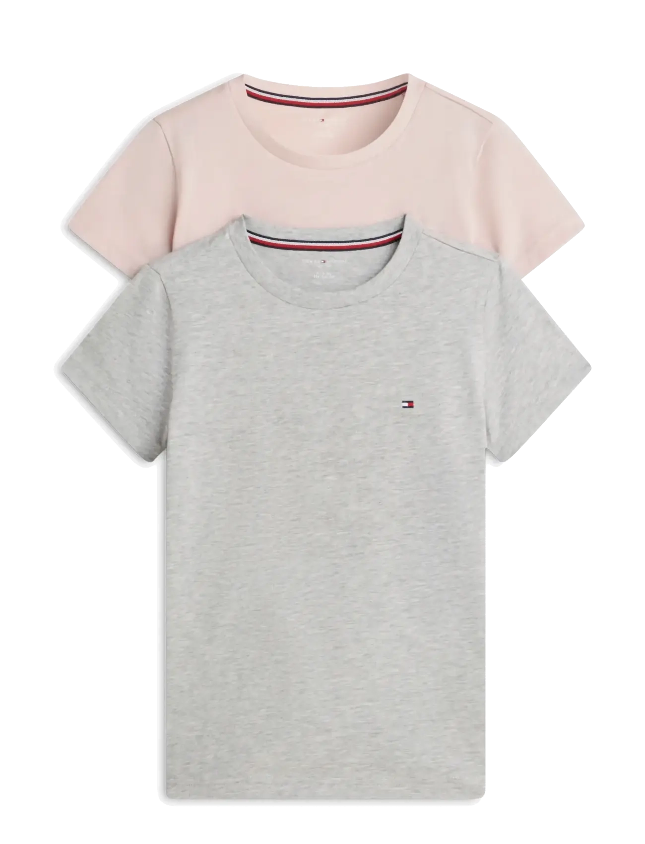 Tommy Hilfiger 2 PK SS TEE - Toppar - FOGGY PINK   L GRY HTR / pink/rose