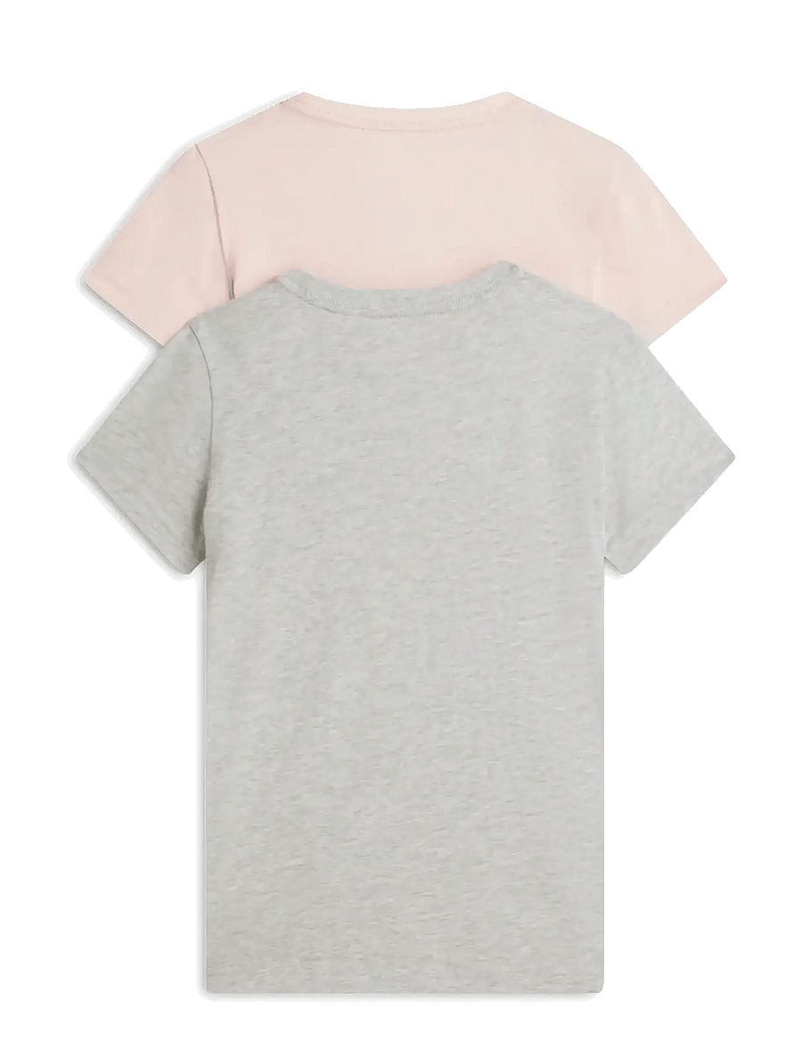 Tommy Hilfiger - 2 PK SS TEE - kortærmede t-shirts - foggy pink l gry htr - 2
