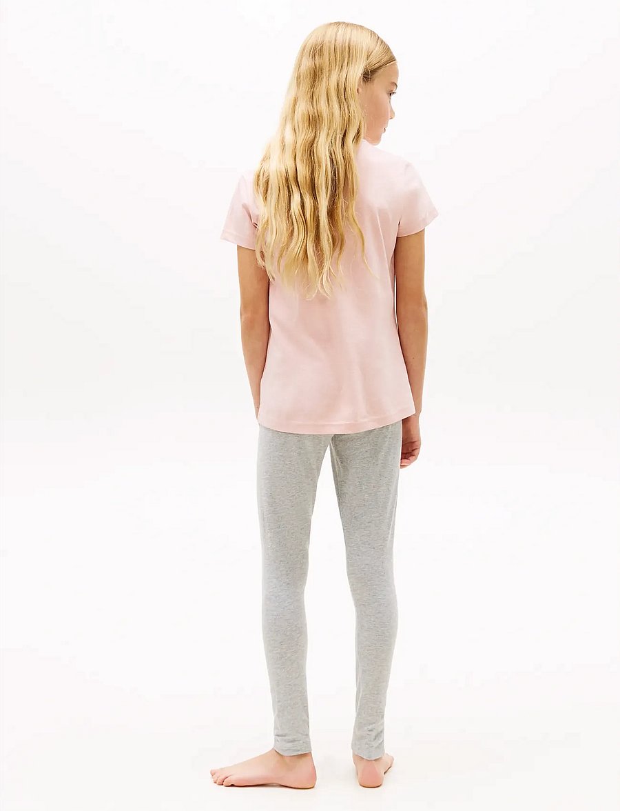 Tommy Hilfiger - 2 PK SS TEE - kortærmede t-shirts - foggy pink l gry htr - 3